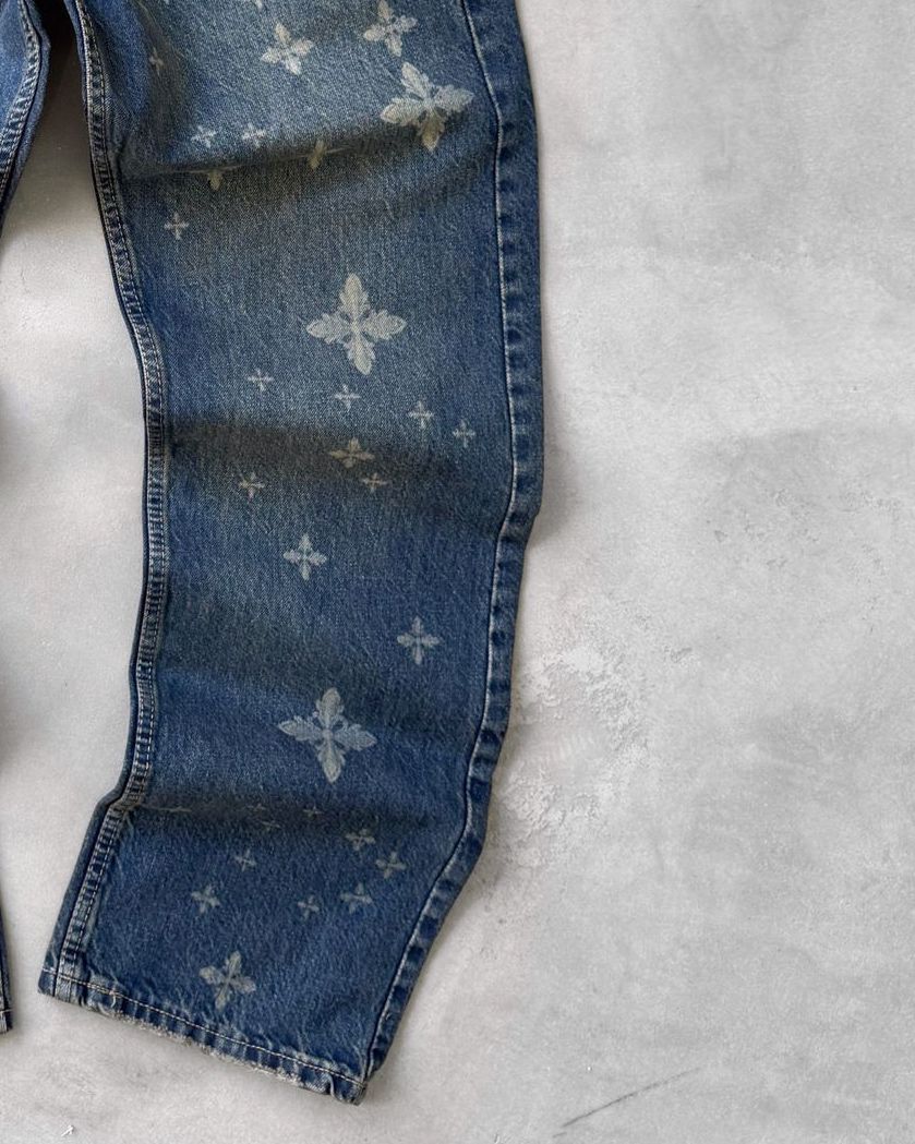 Regular Kalıp Lazer Baskı Jean G2107 - Koyu Mavi