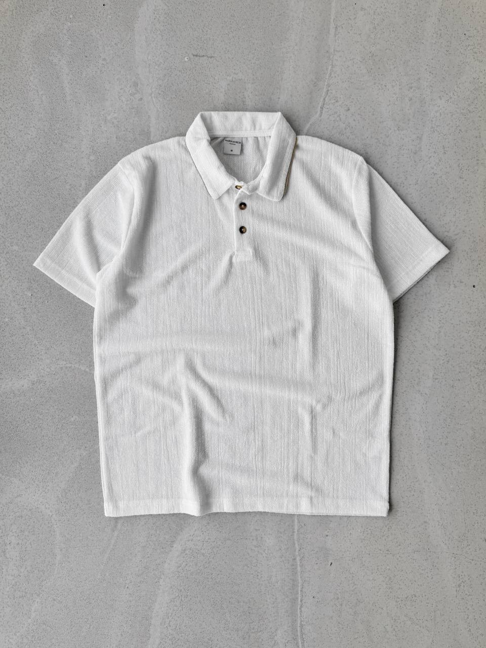 Havlu Kumaş Oversize Triko Tişört & Kombin Pantolonu - Beyaz