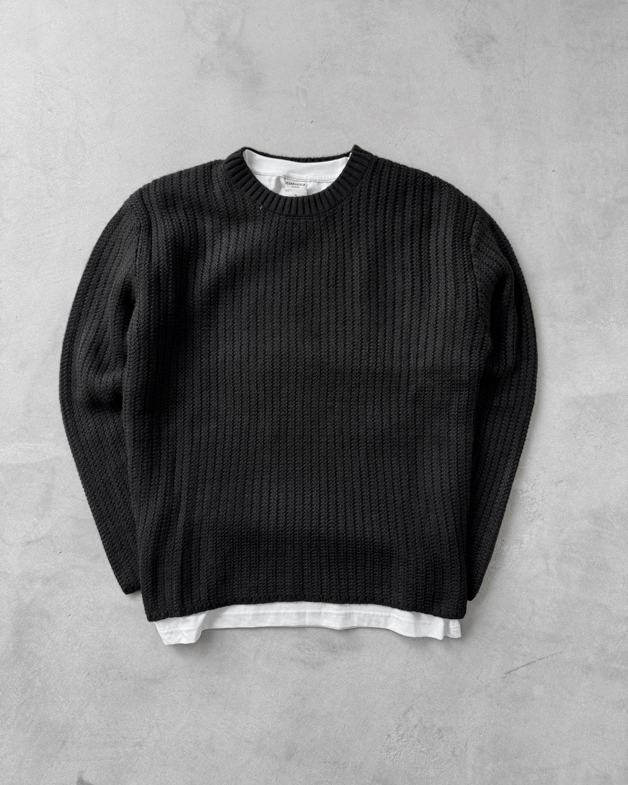 Bisiklet Yaka Triko Kazak & Regular Kot Pantolon G2110 - Siyah