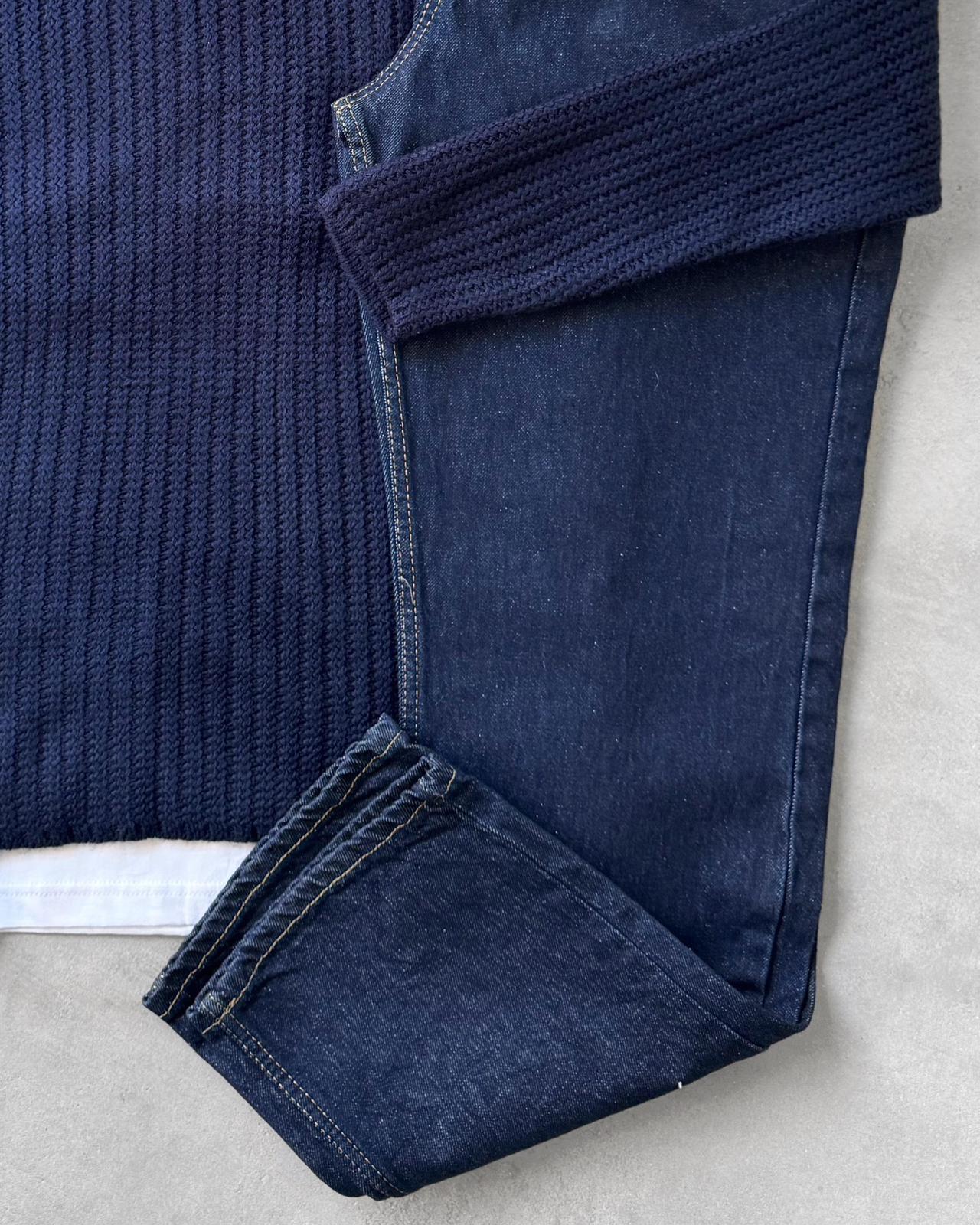 Bisiklet Yaka Triko Kazak & Regular Kot Pantolon G2110 - İndigo