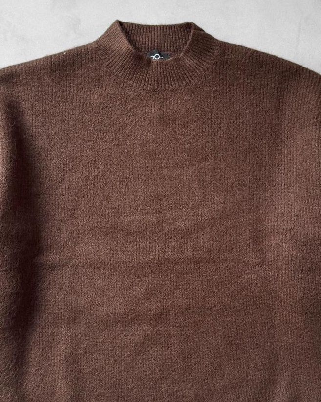 Dik Yaka Triko Kazak G2085 - Kahverengi