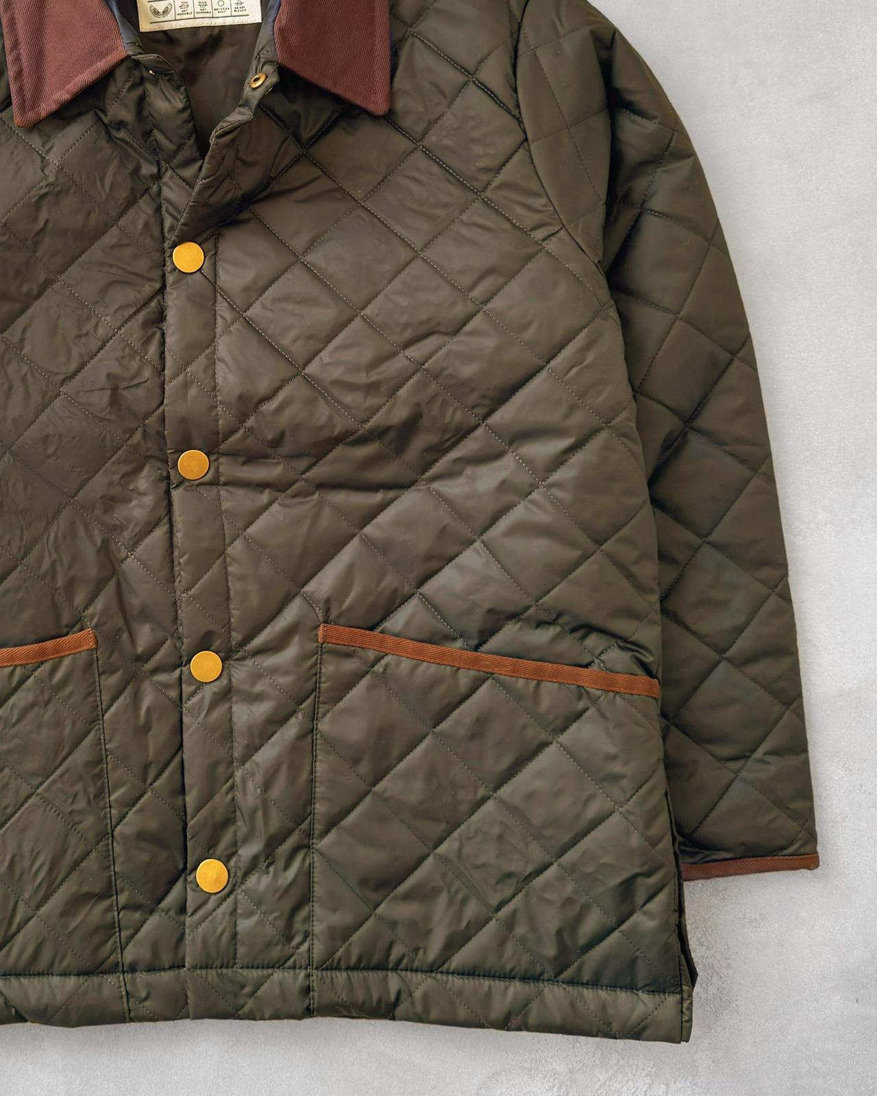 Yakası Kadife Kapitone Ceket G2076 - Haki