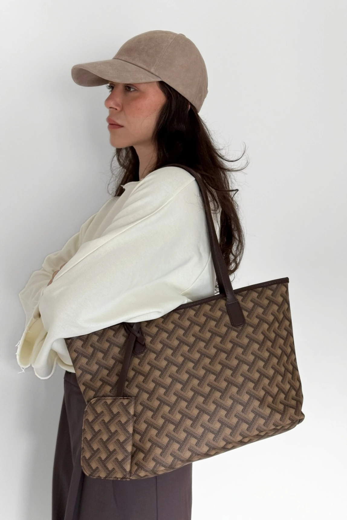 Desenli Shopper Tote Çanta