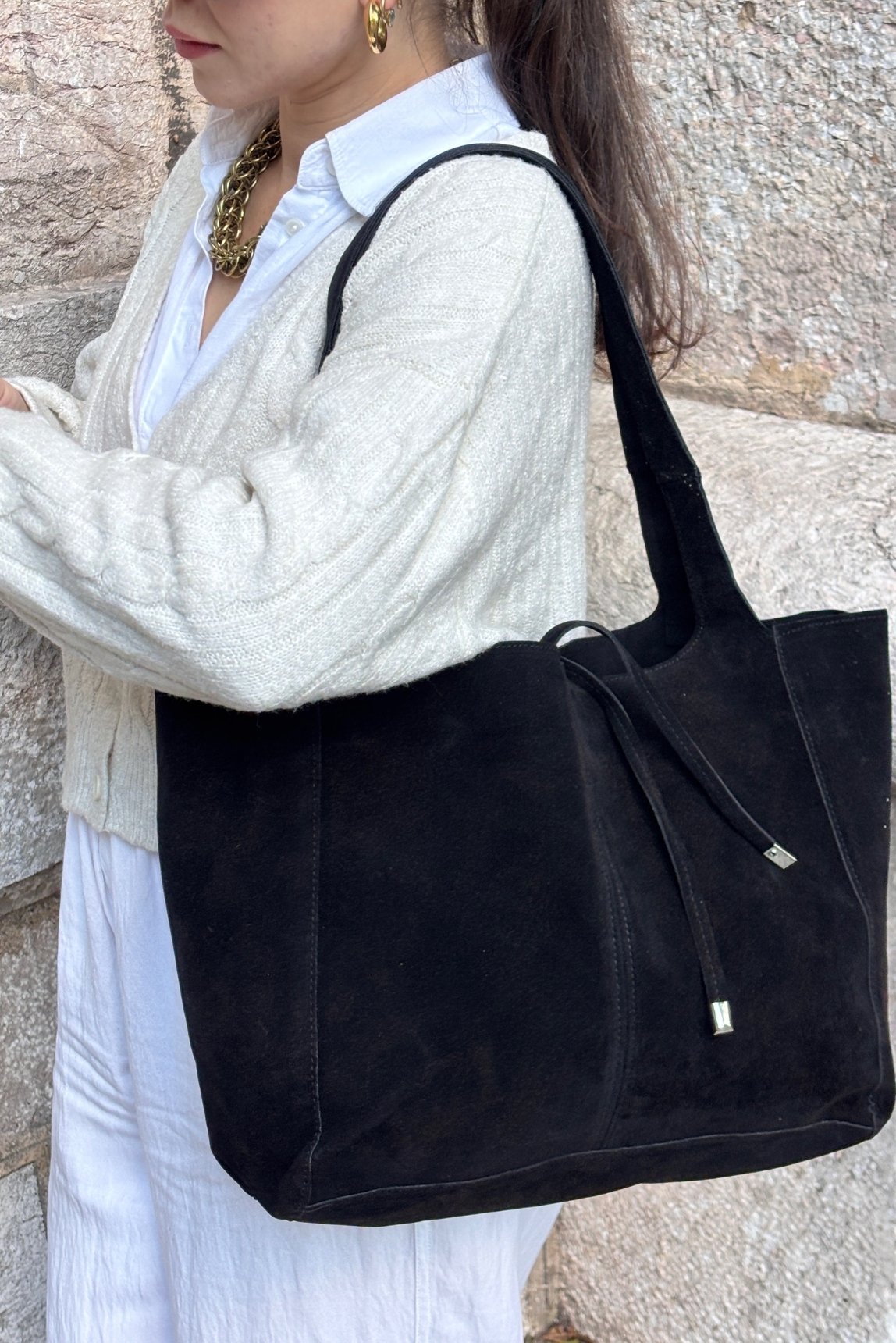 Sophia Süet Shopper Çanta