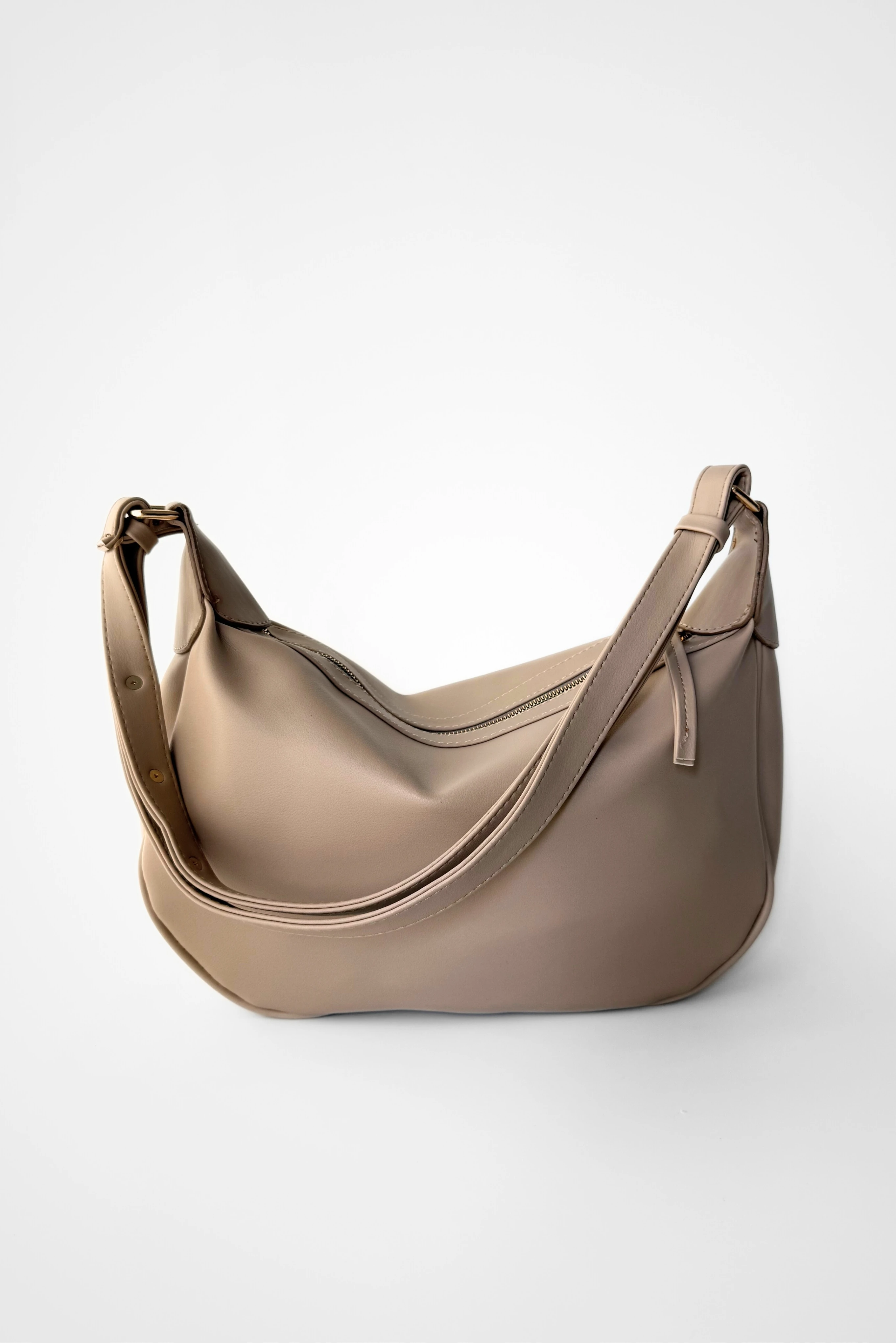 Sage Salaş Görünümlü Omuz Çantası  - açık vizon