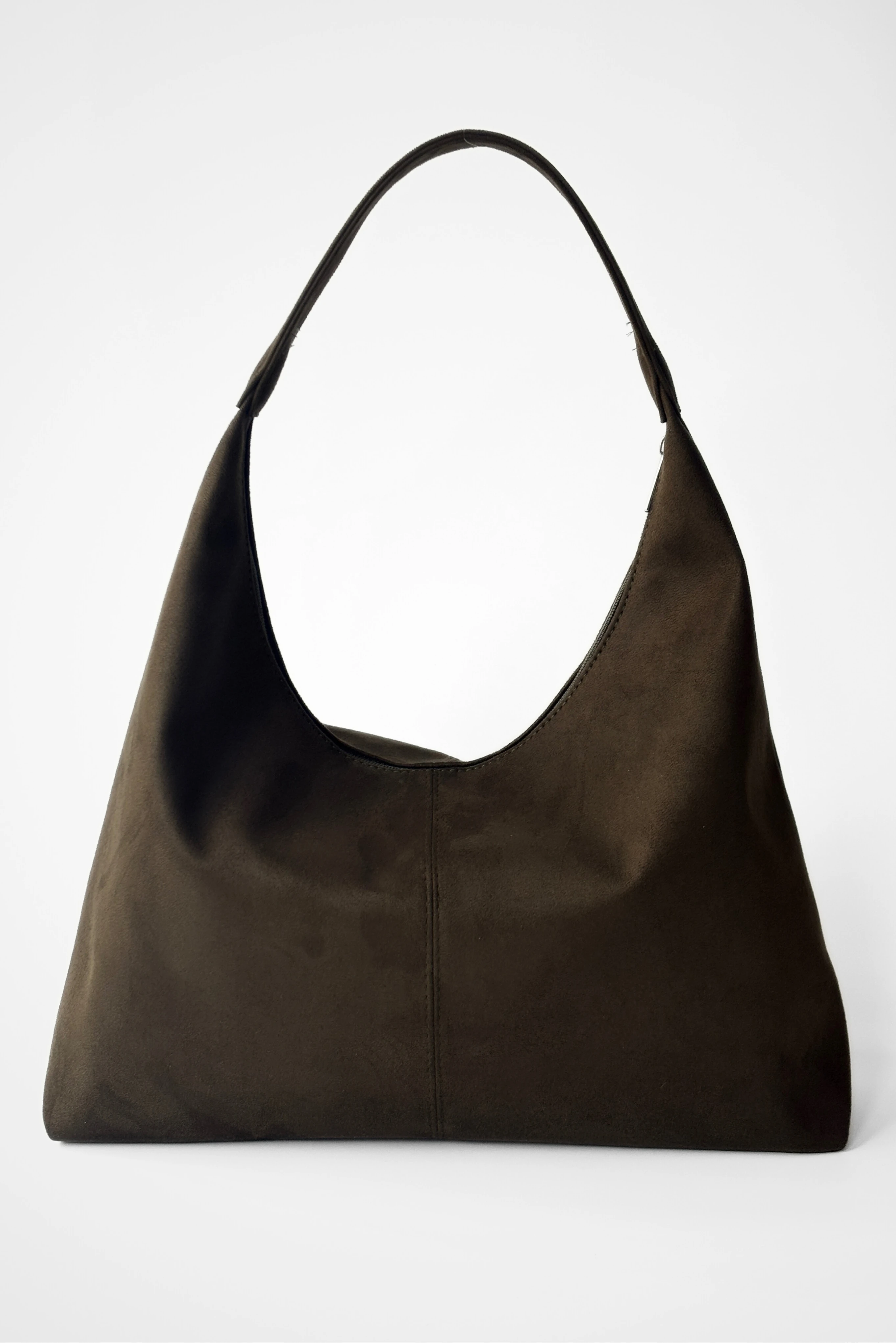 Süet Laura Salaş Görünümlü ve Geniş Hacimli Suni Deri Kadın Shopper Omuz Çantası