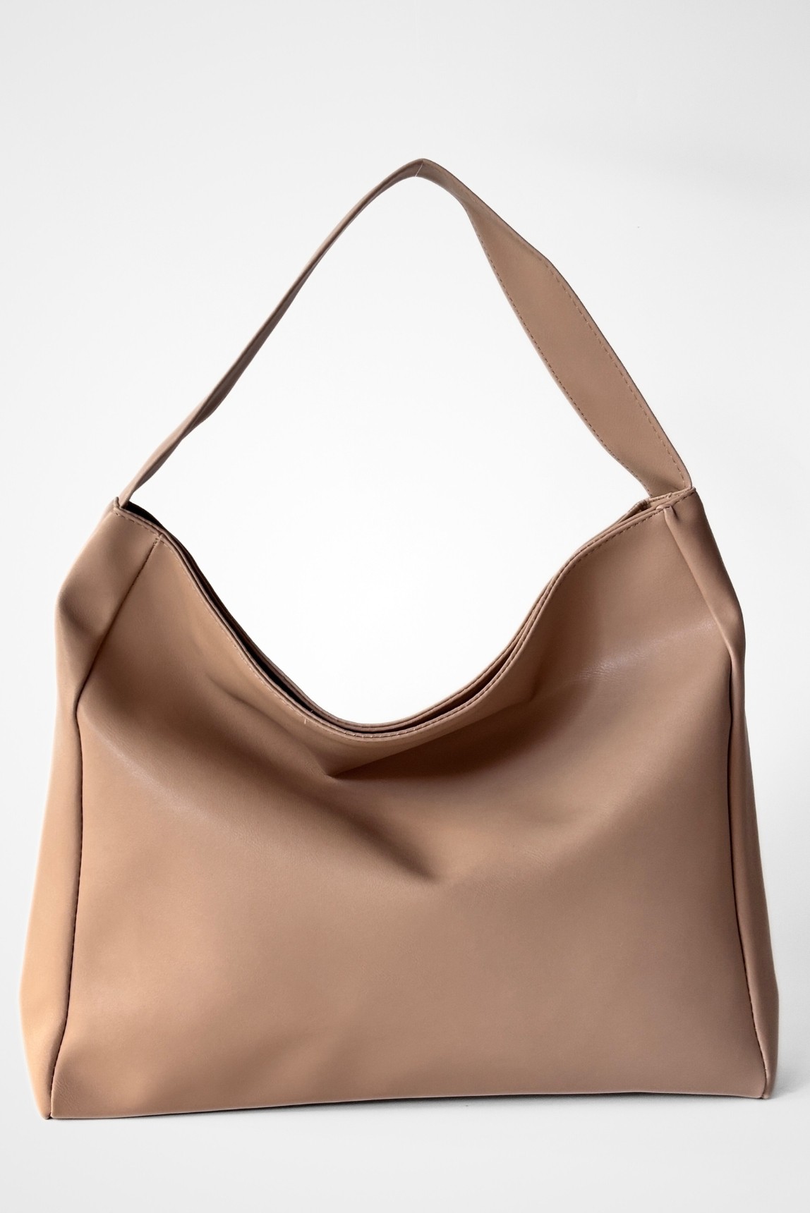 Creme Salaş Görünümlü Shopper Çanta - açık vizon