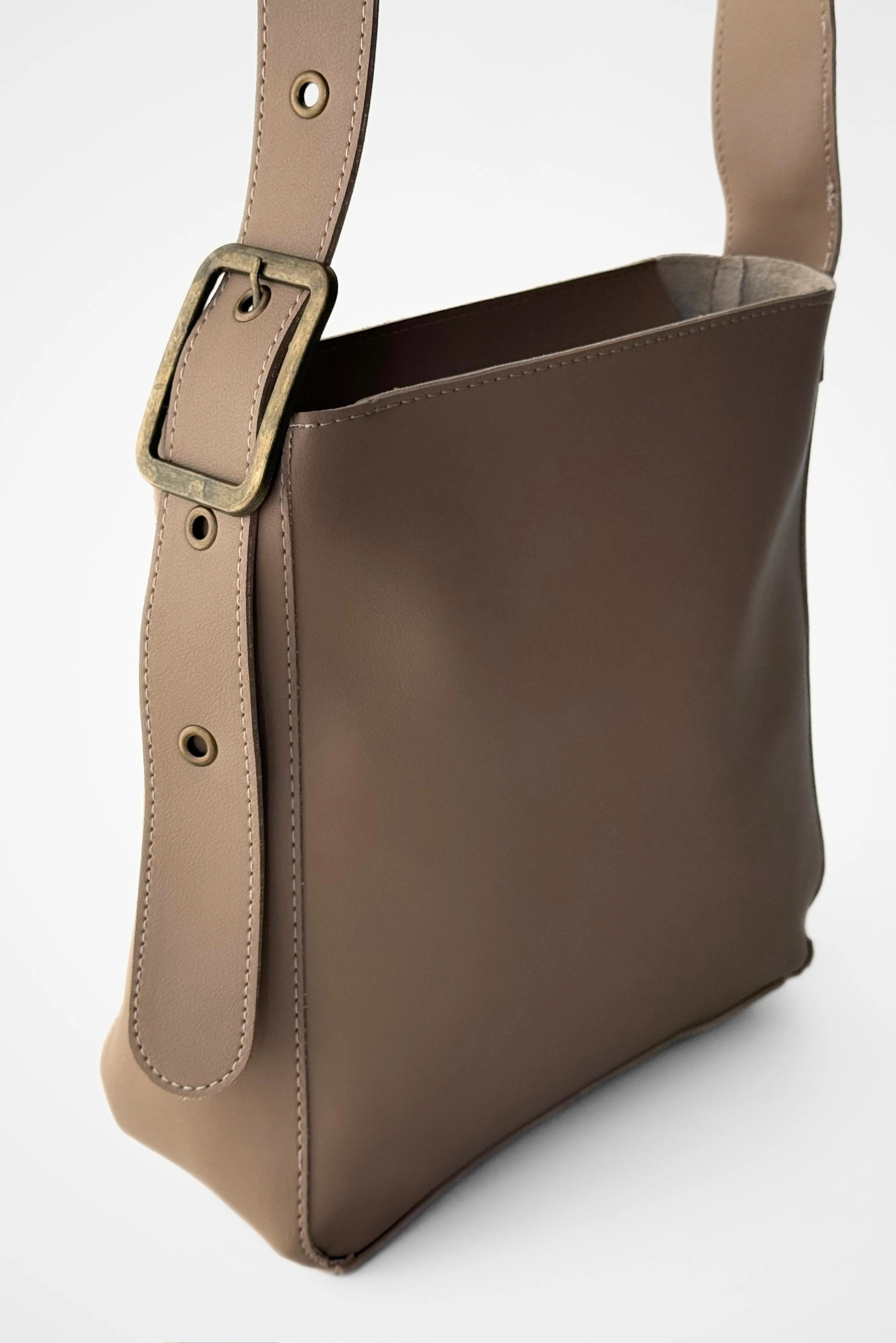 Seoul Kemer Detaylı Omuz Çantası - koyu vizon