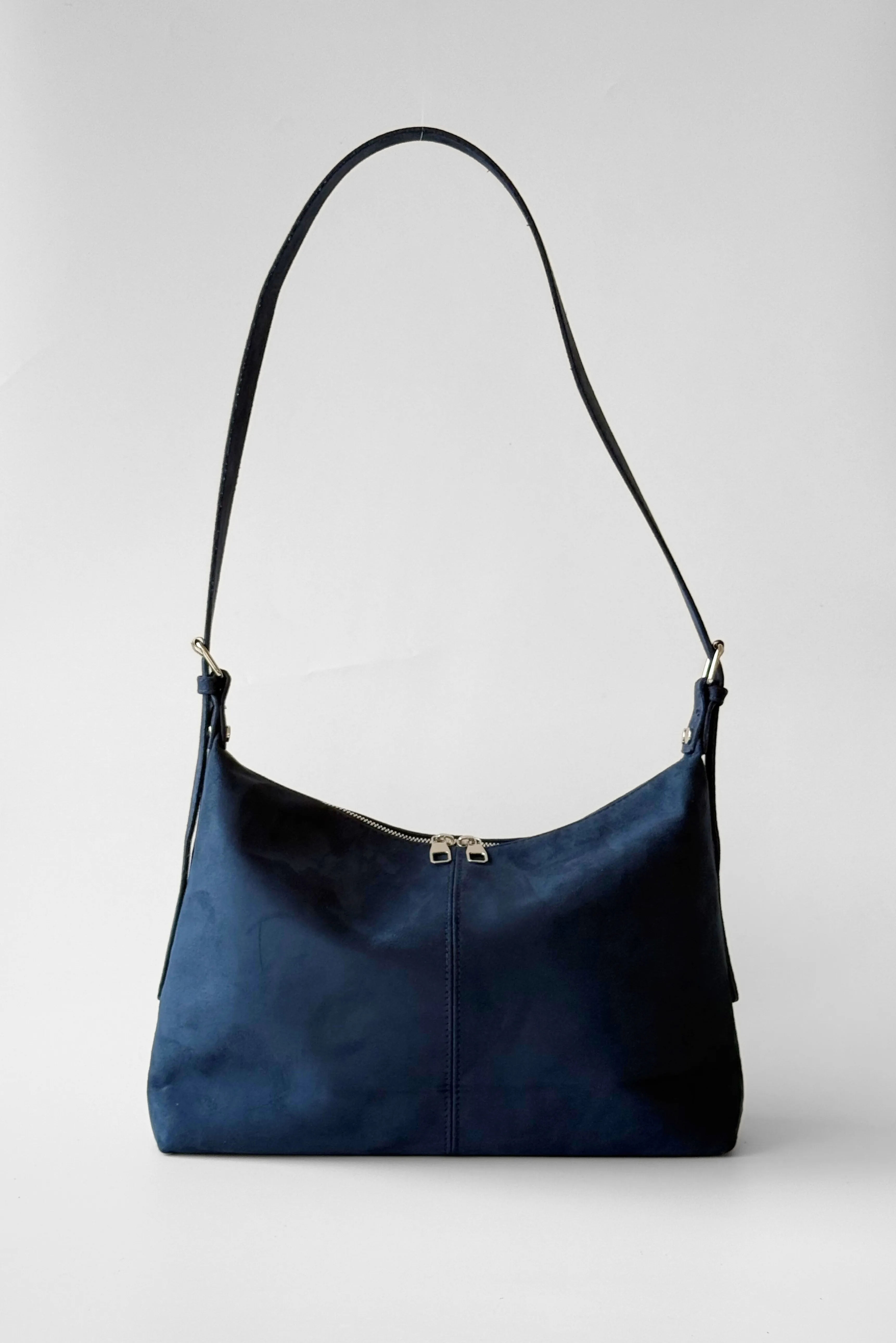 Süet Cushy Çapraz Omuz Çantası - lacivert