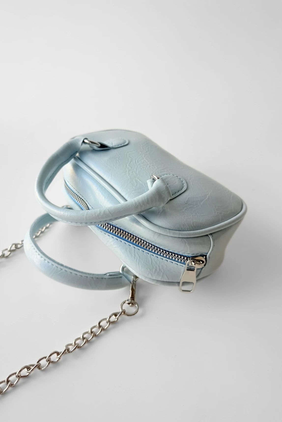 Candy Zincir Askılı Parlak Suni Deri Küçük El ve Omuz Çantası