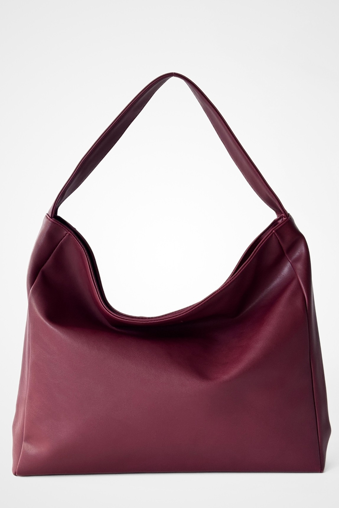 Creme Salaş Görünümlü Shopper Çanta - bordo