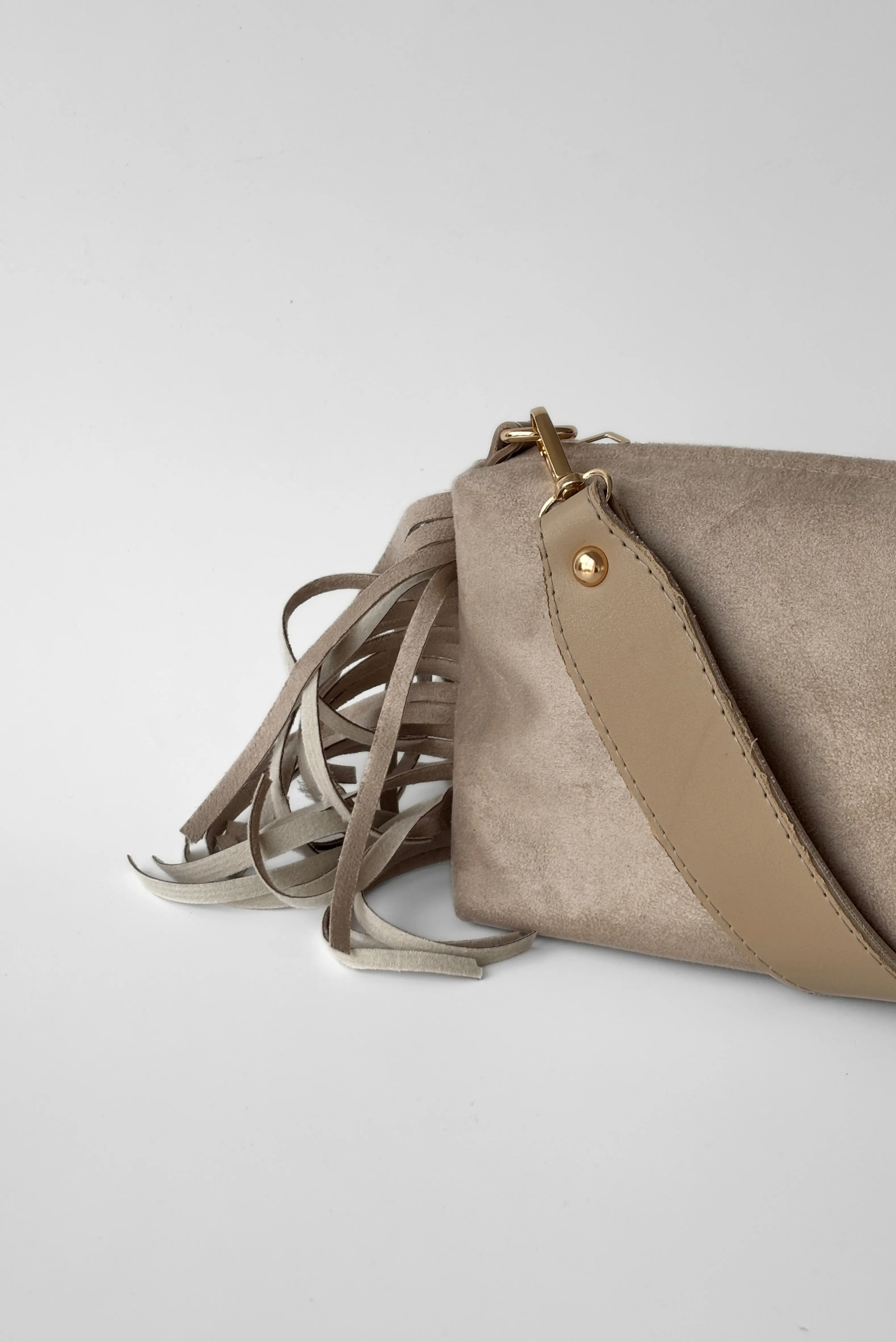 Süet Talia Püsküllü Çapraz ve Omuz Çantası