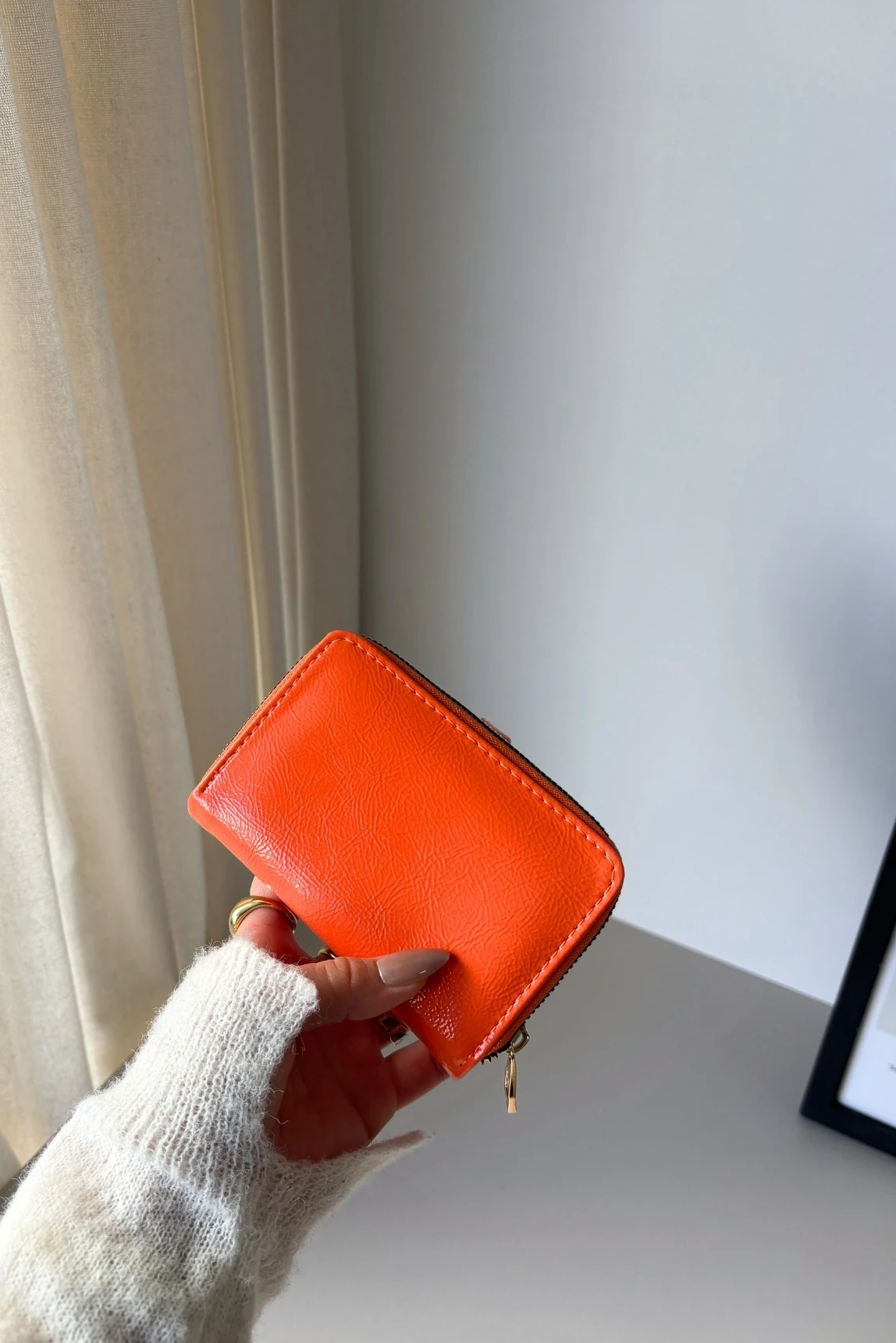 Jill Vintage Model Parlak Suni Deri Cüzdan