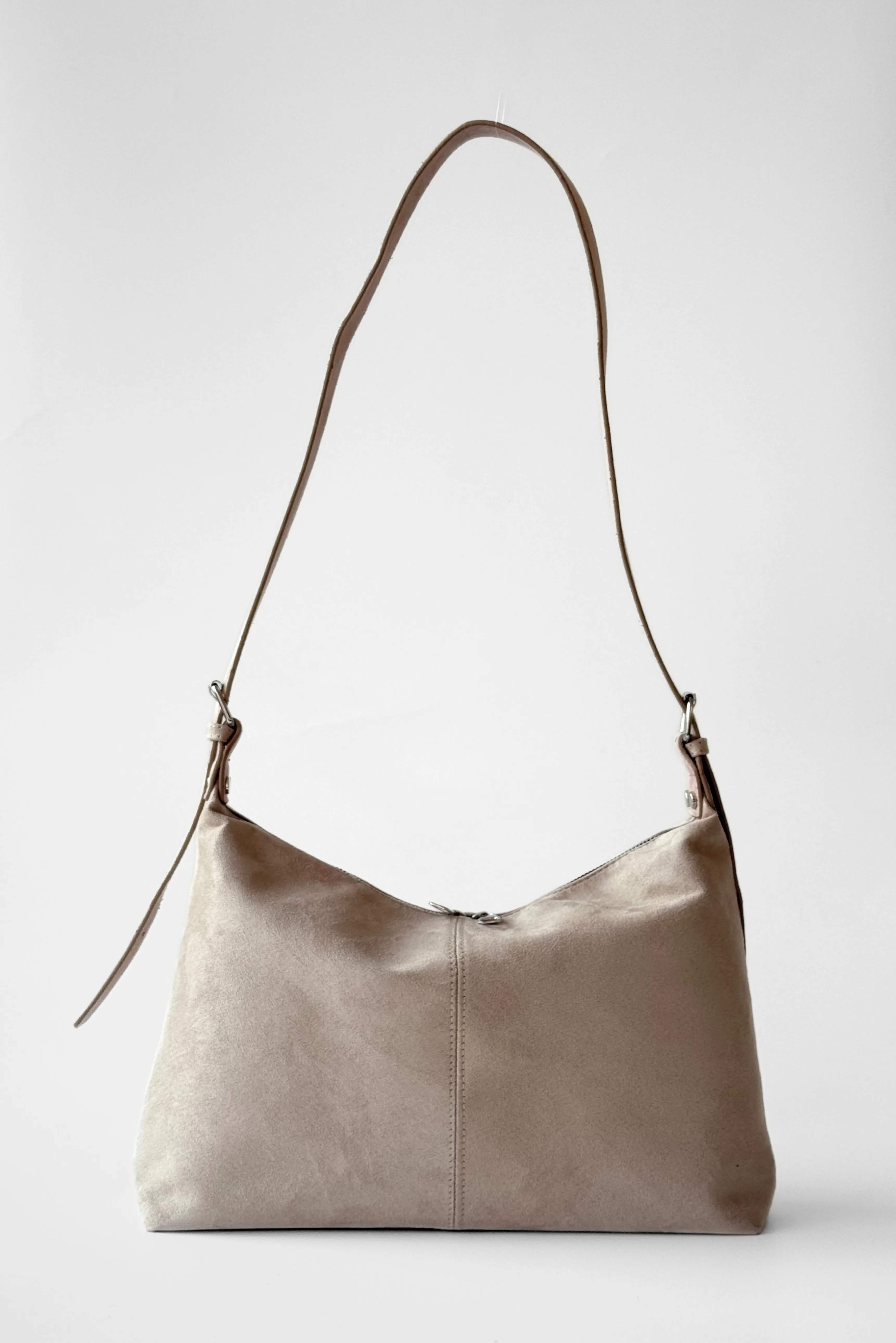 Süet Cushy Çapraz Omuz Çantası - vizon