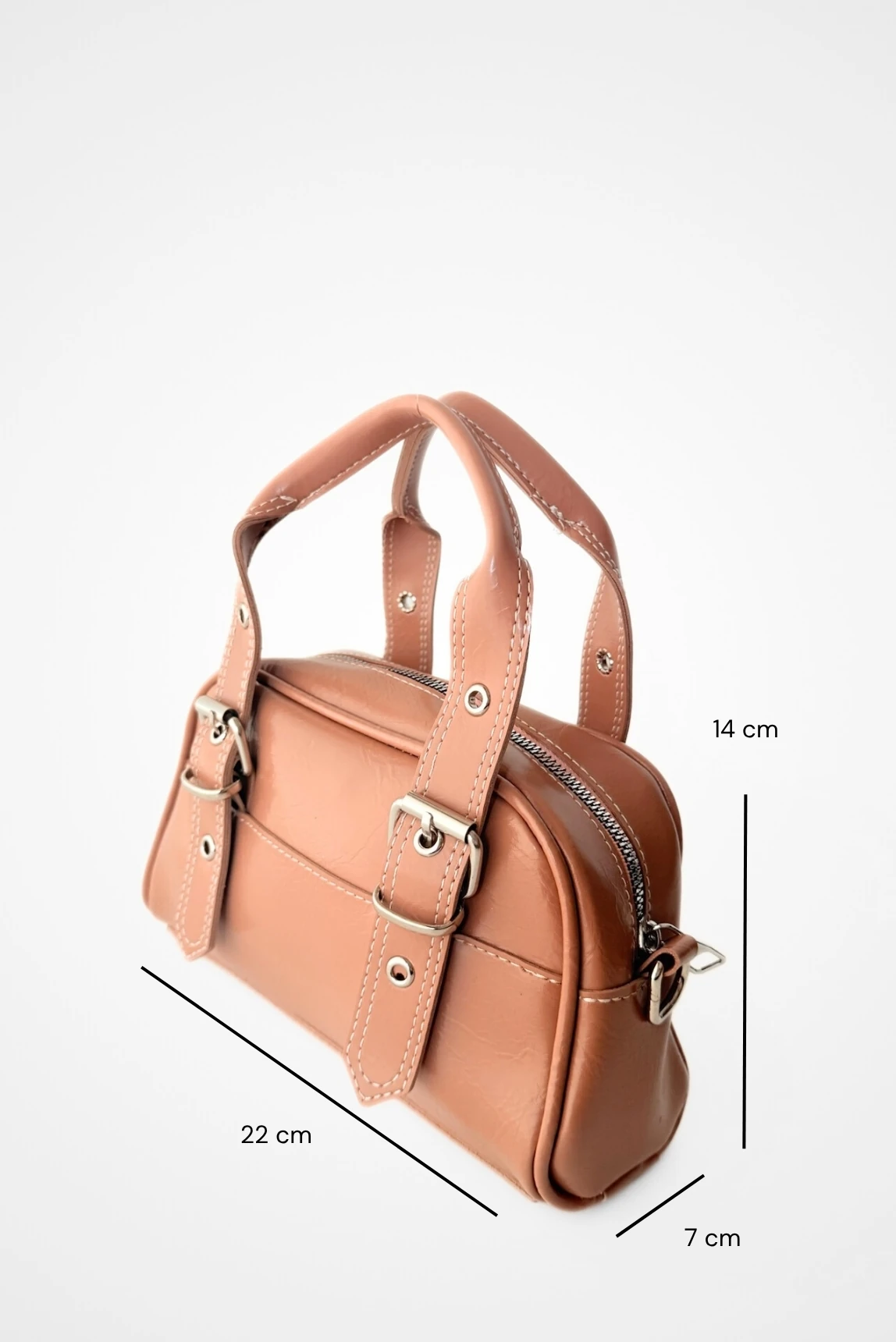 Ravello Dikiş Detaylı Çapraz Kullanımlı Suni Deri Omuz ve El Çantası