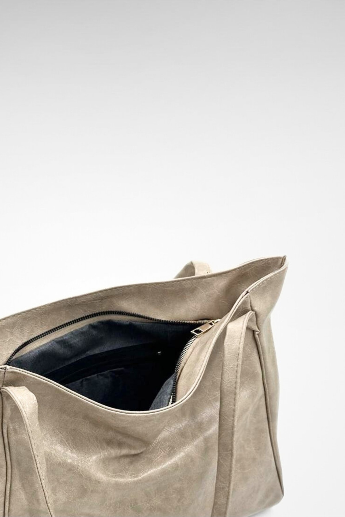 Nou Shine Eskitmeli Çift Saplı Shopper Çanta