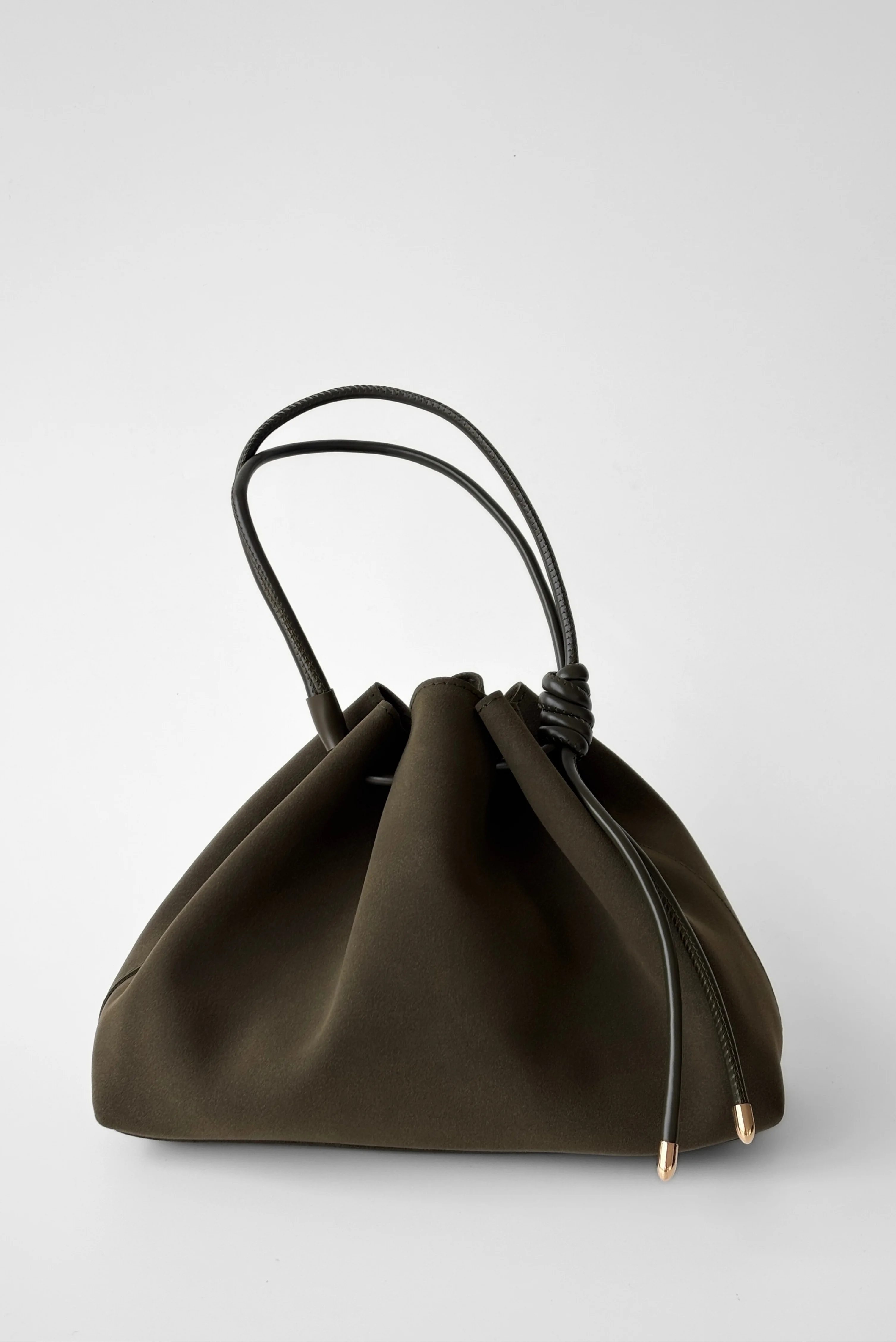 Süet Neva Büzgü Detaylı Yavru Çantalı Çapraz ve El Çantası - haki