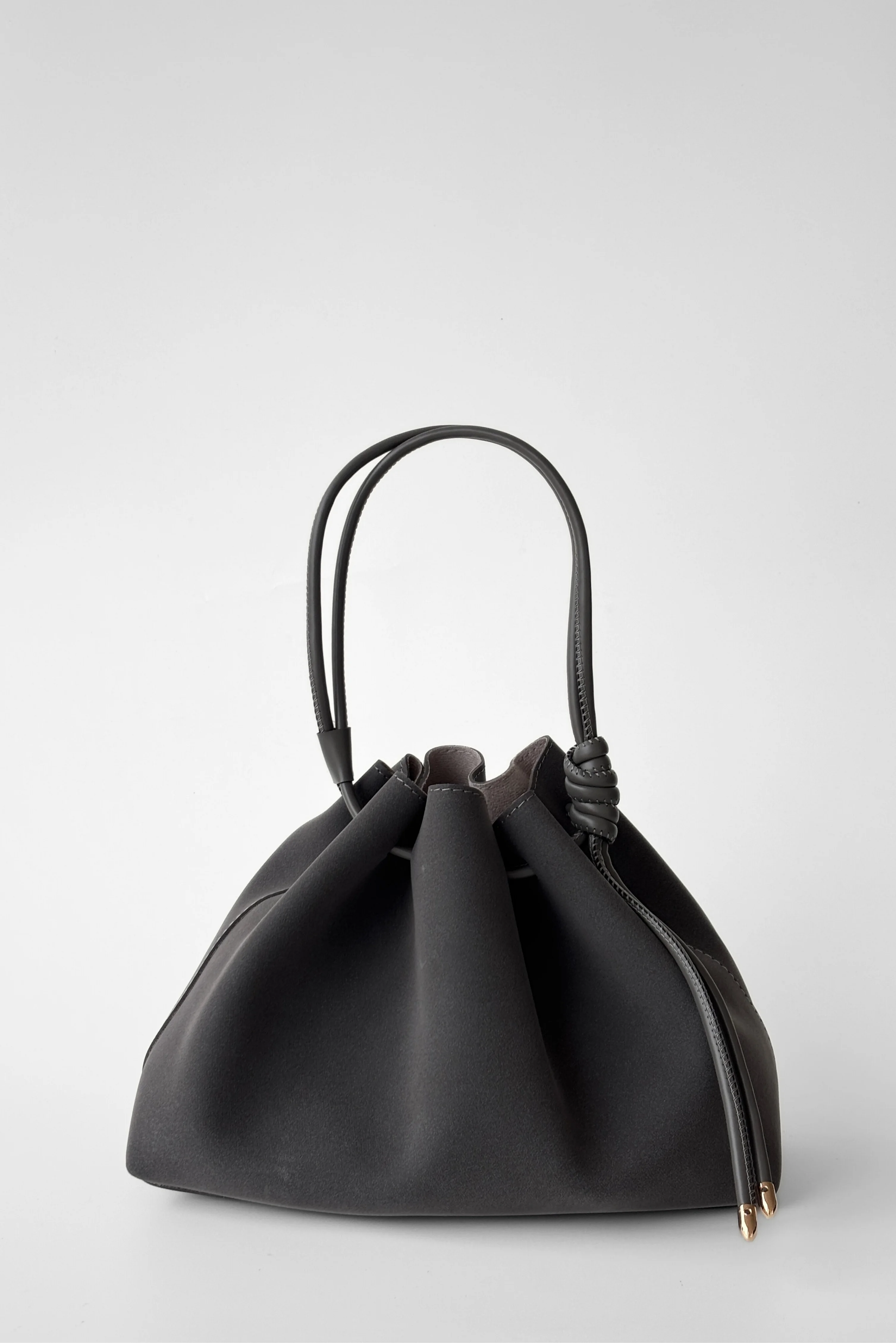 Süet Neva Büzgü Detaylı Yavru Çantalı Çapraz ve El Çantası - gri