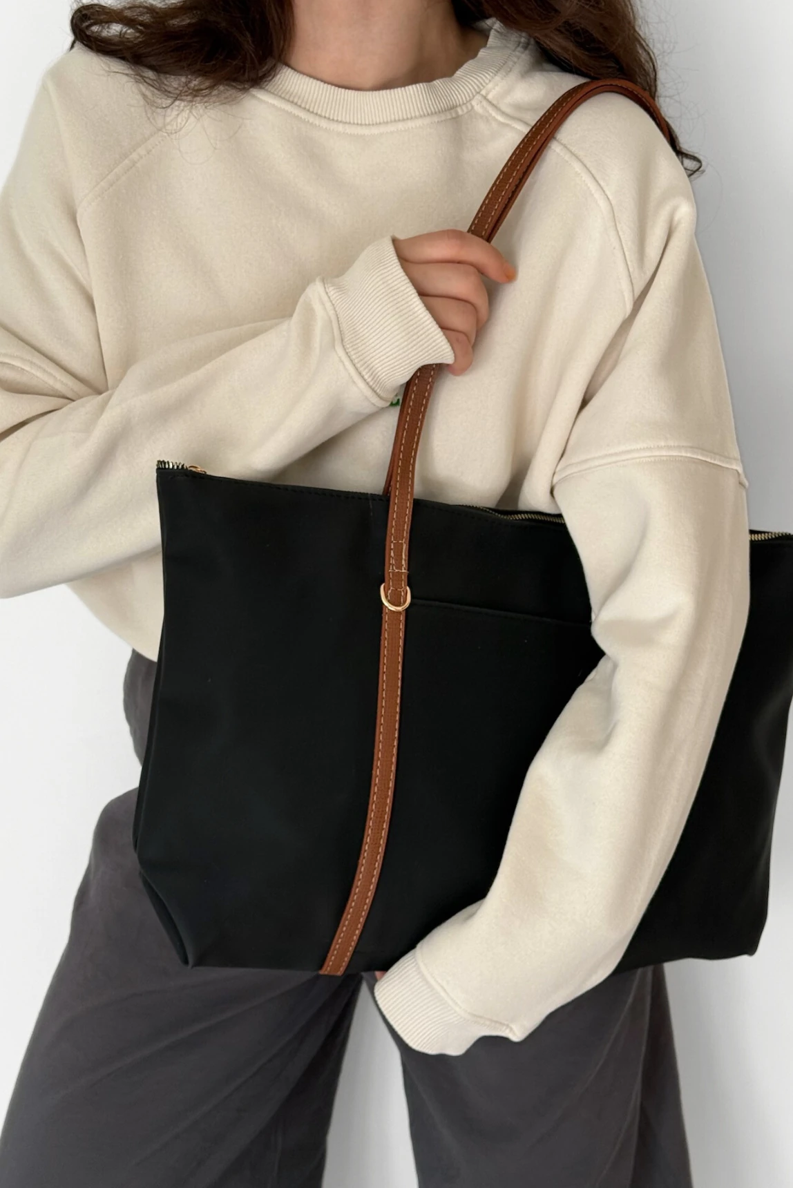 Liora Shopper Çanta - Siyah-Taba