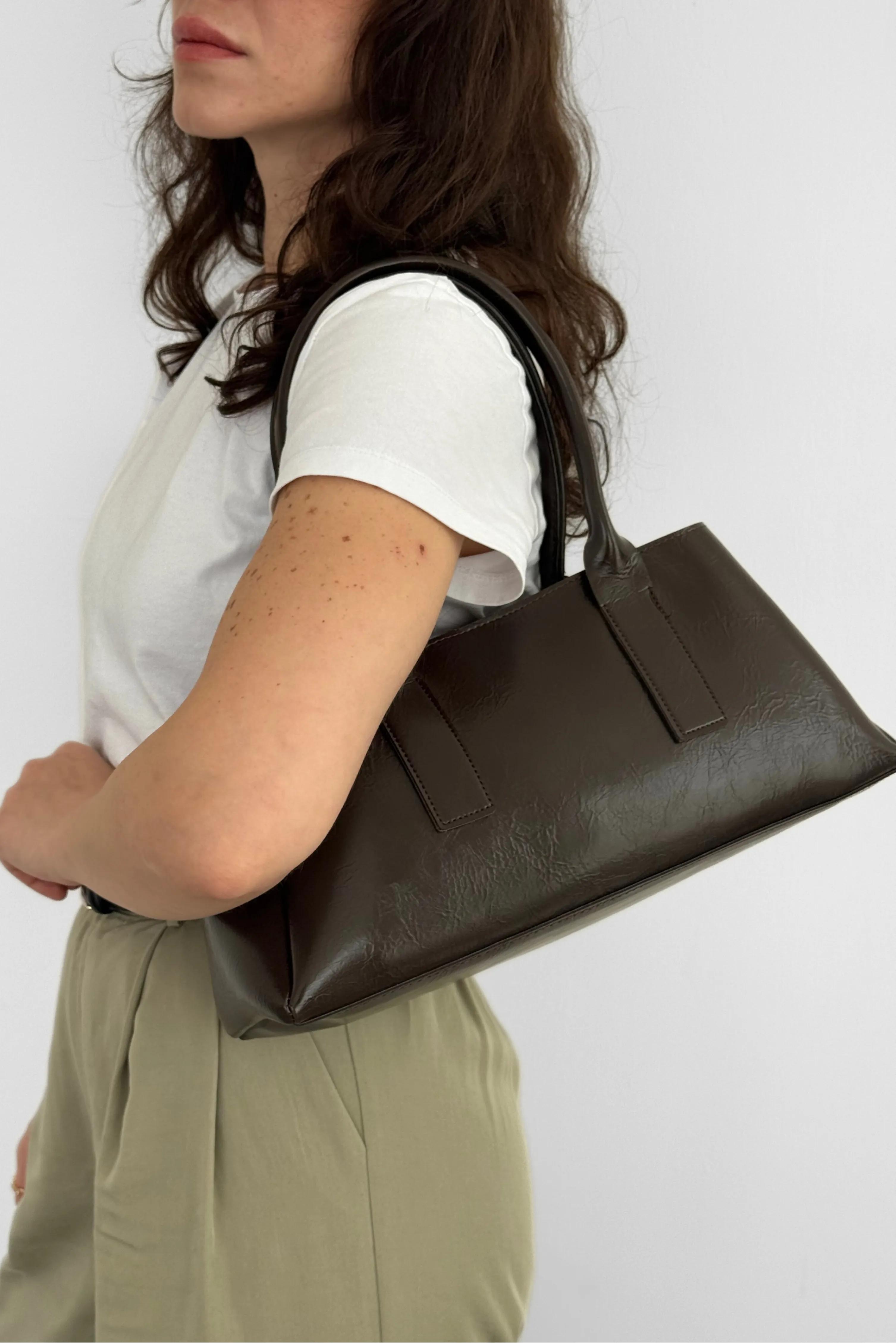 Viona Parlak Suni Deri Omuz ve El Çantası