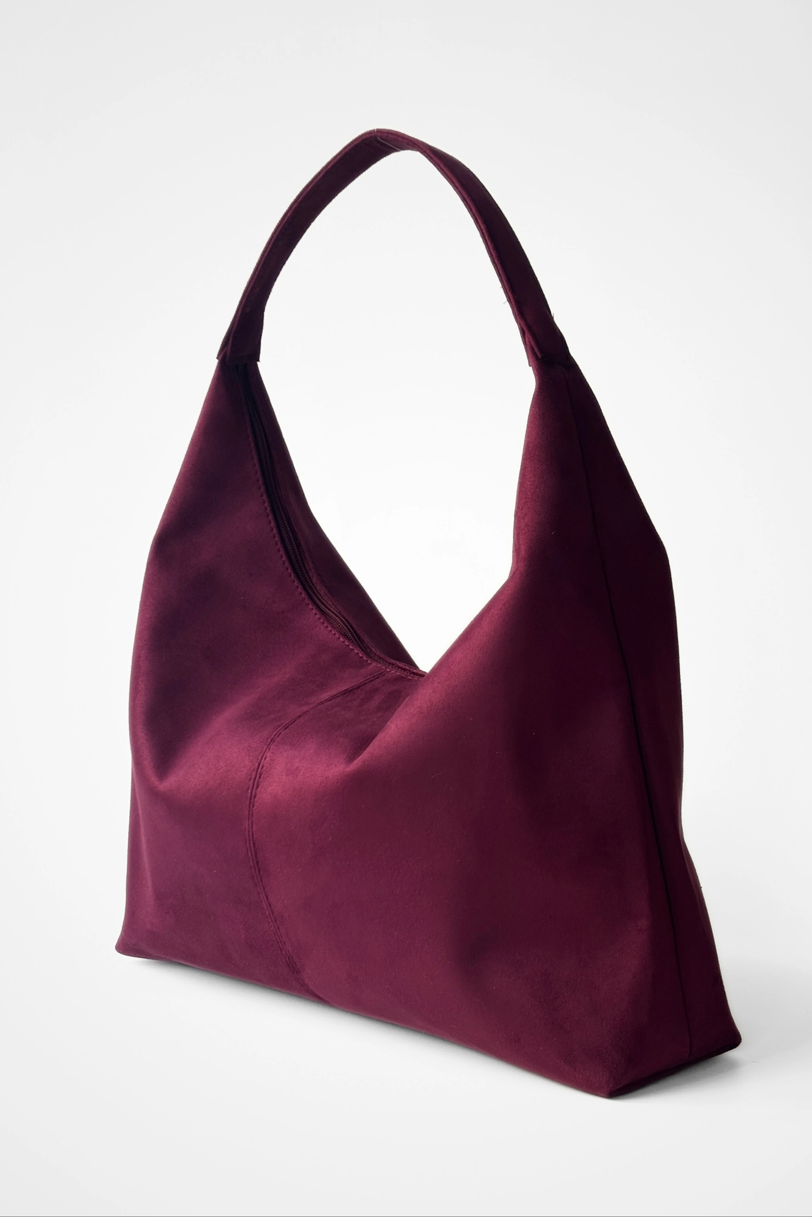 Süet Laura Salaş Görünümlü ve Geniş Hacimli Suni Deri Kadın Shopper Omuz Çantası