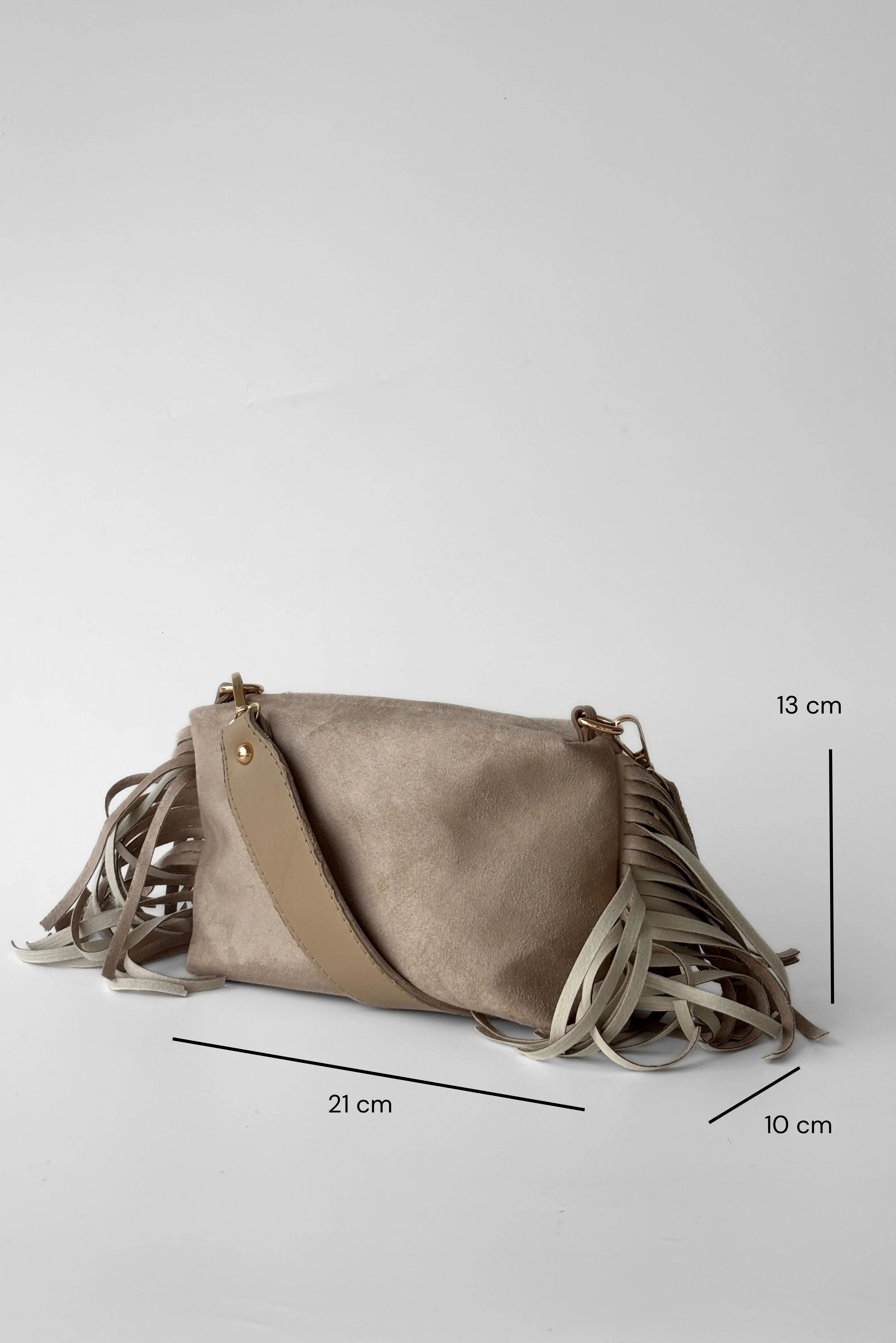 Süet Talia Püsküllü Çapraz ve Omuz Çantası