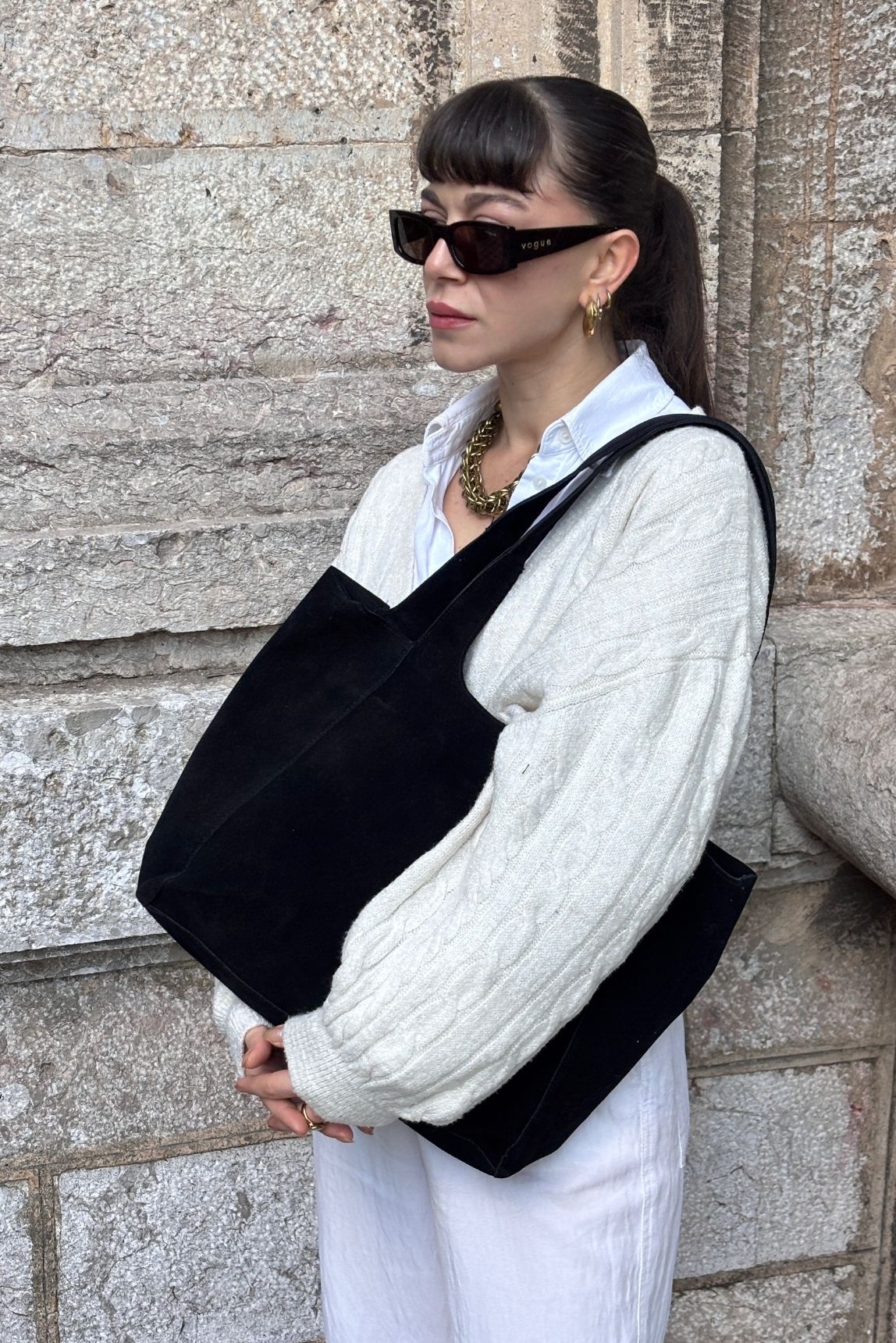 Sophia Süet Shopper Çanta