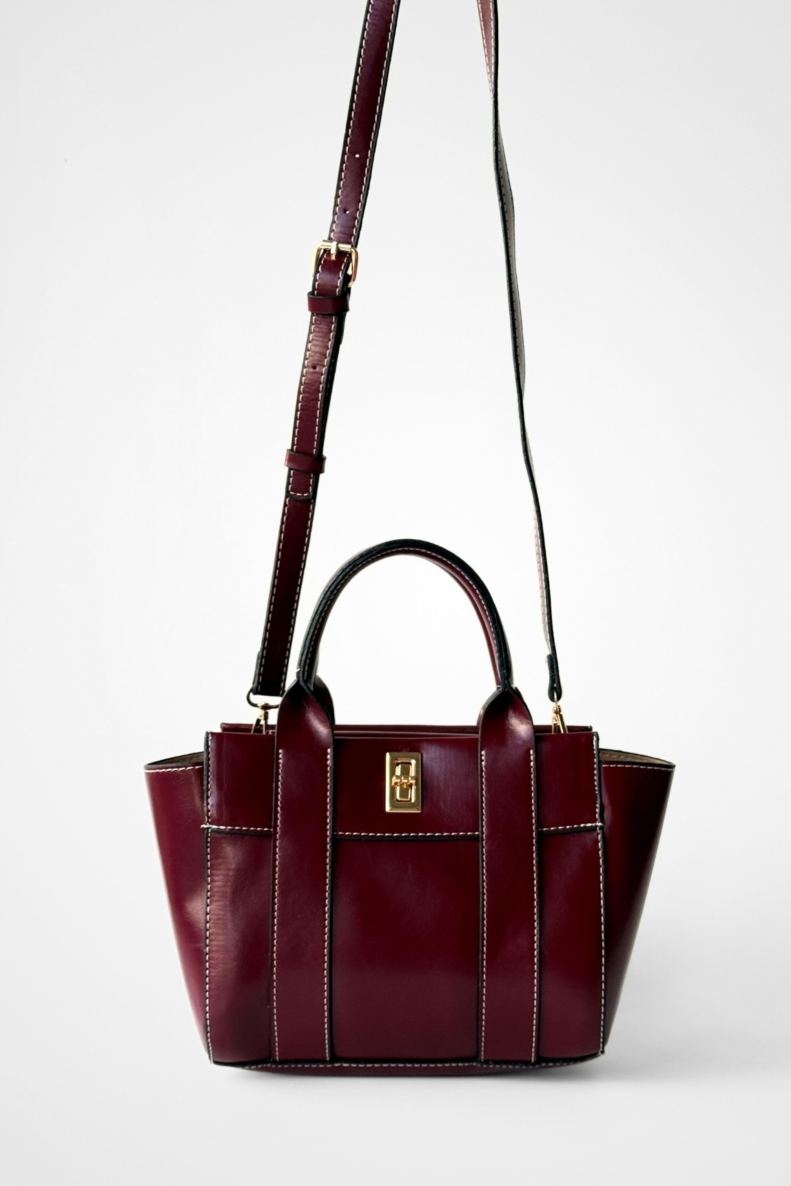 Lana Vintage Model Çapraz Kullanımlı Omuz ve El Çantası - bordo