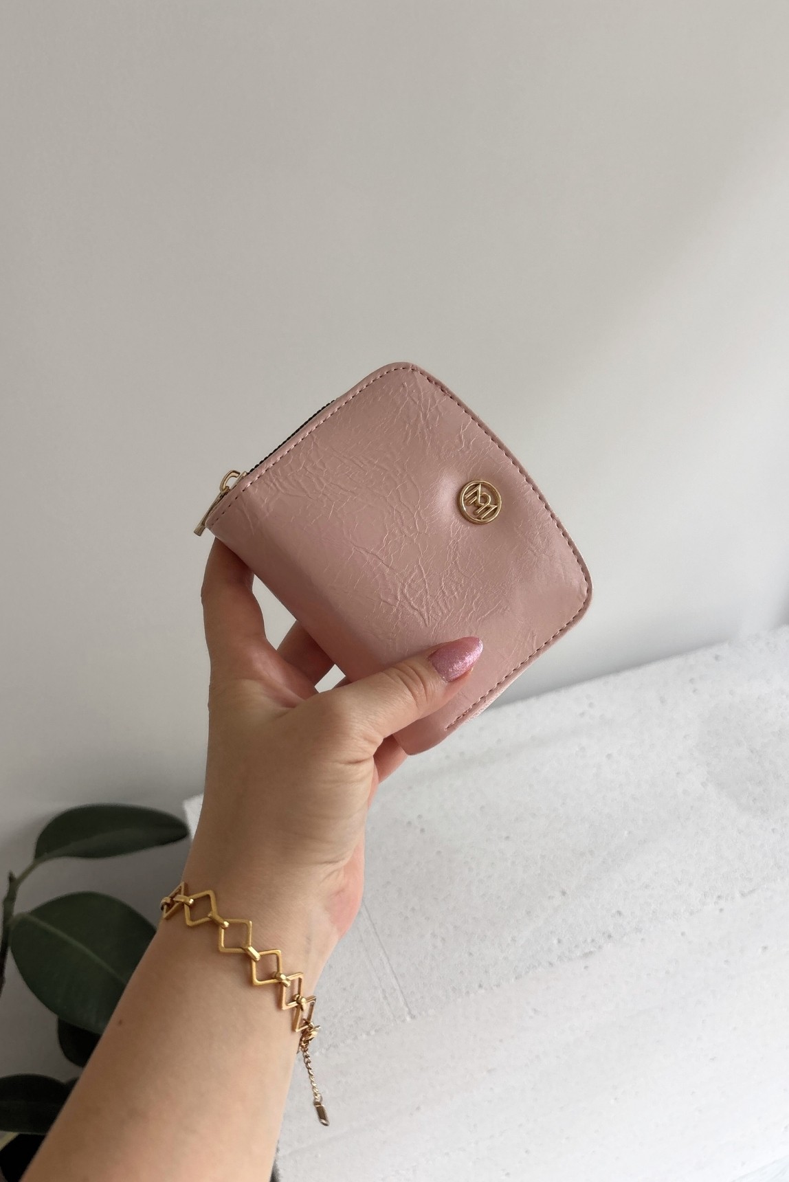 Luna Minimal ve Kullanışlı Orta Boy Suni Deri Cüzdan - açık pembe
