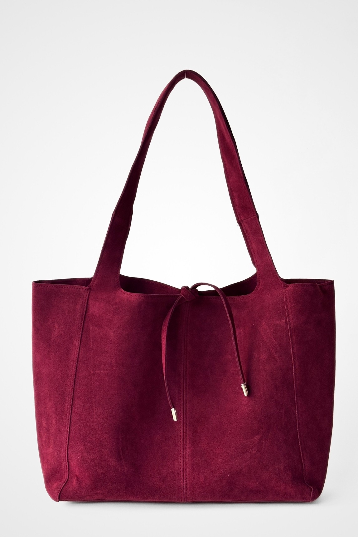 Sophia Süet Shopper Çanta - bordo