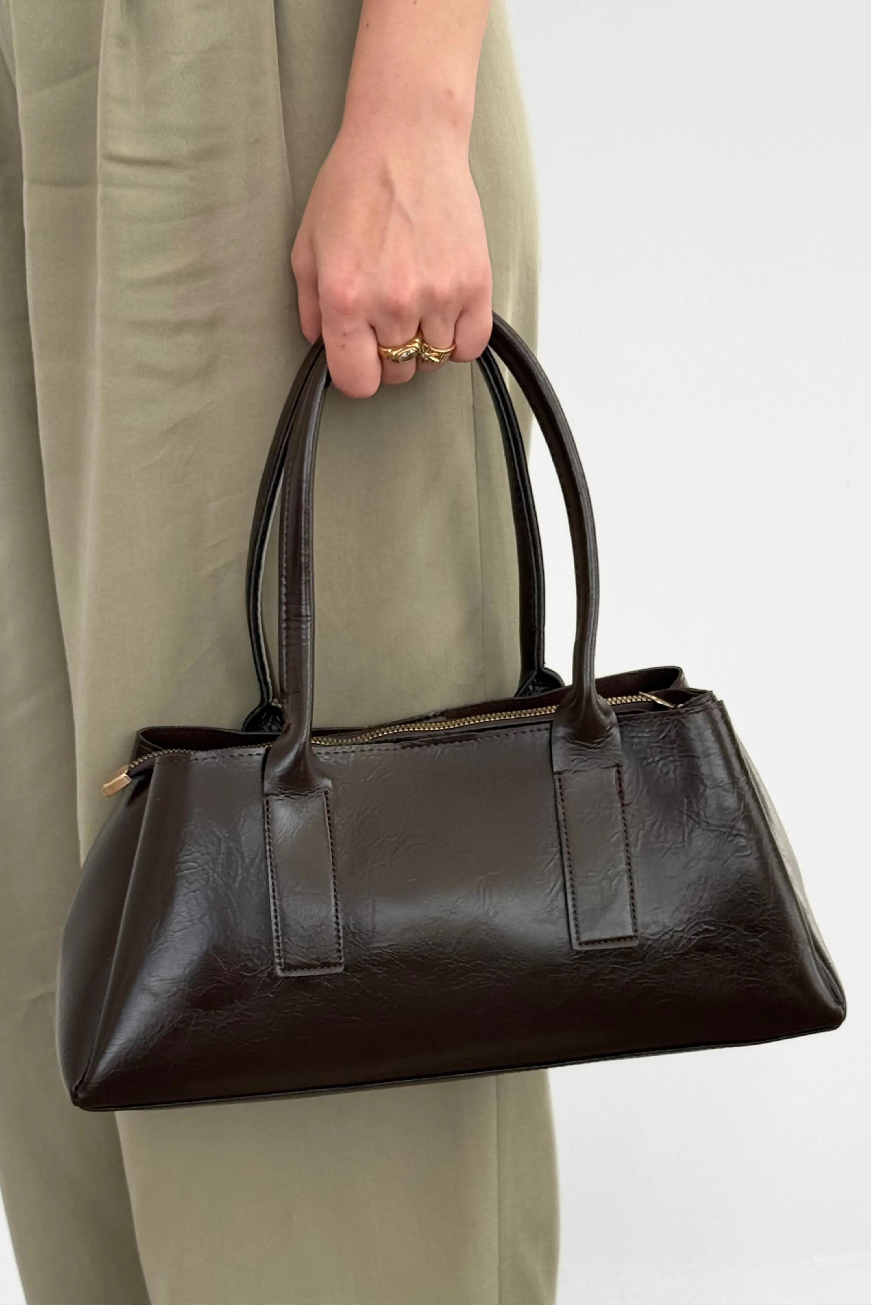 Viona Parlak Suni Deri Omuz ve El Çantası