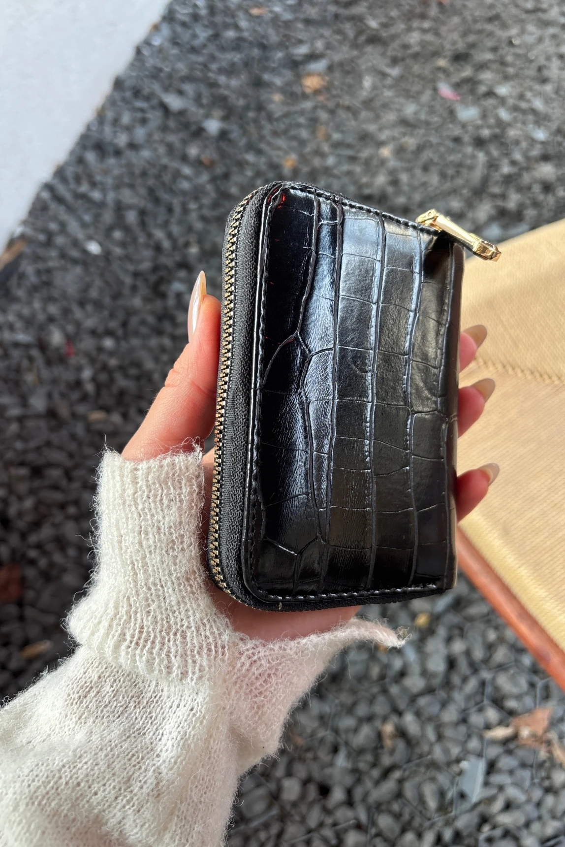 Krokodil Desenli Suni Deri Cüzdan