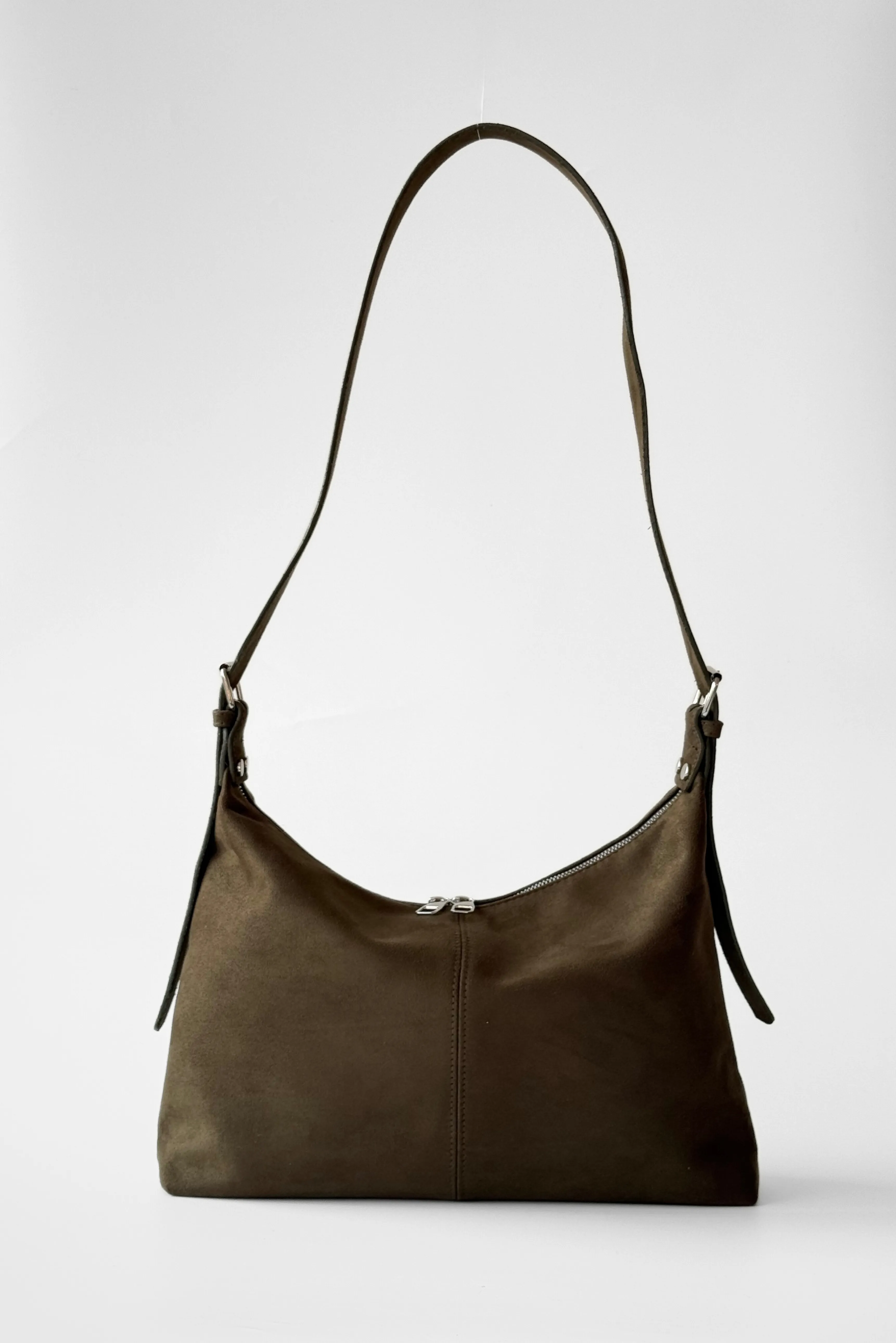 Süet Cushy Çapraz Omuz Çantası - haki