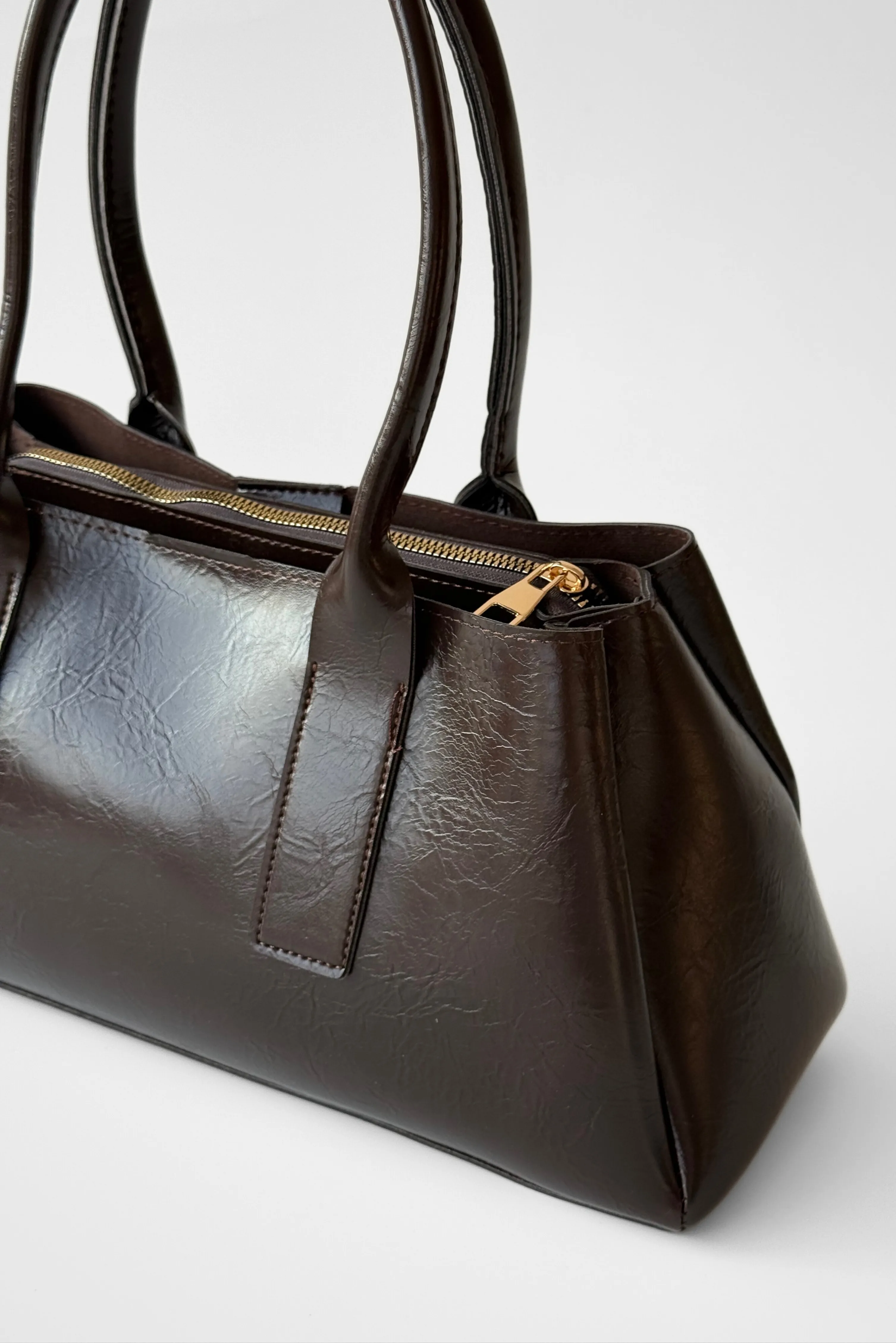 Viona Parlak Suni Deri Omuz ve El Çantası