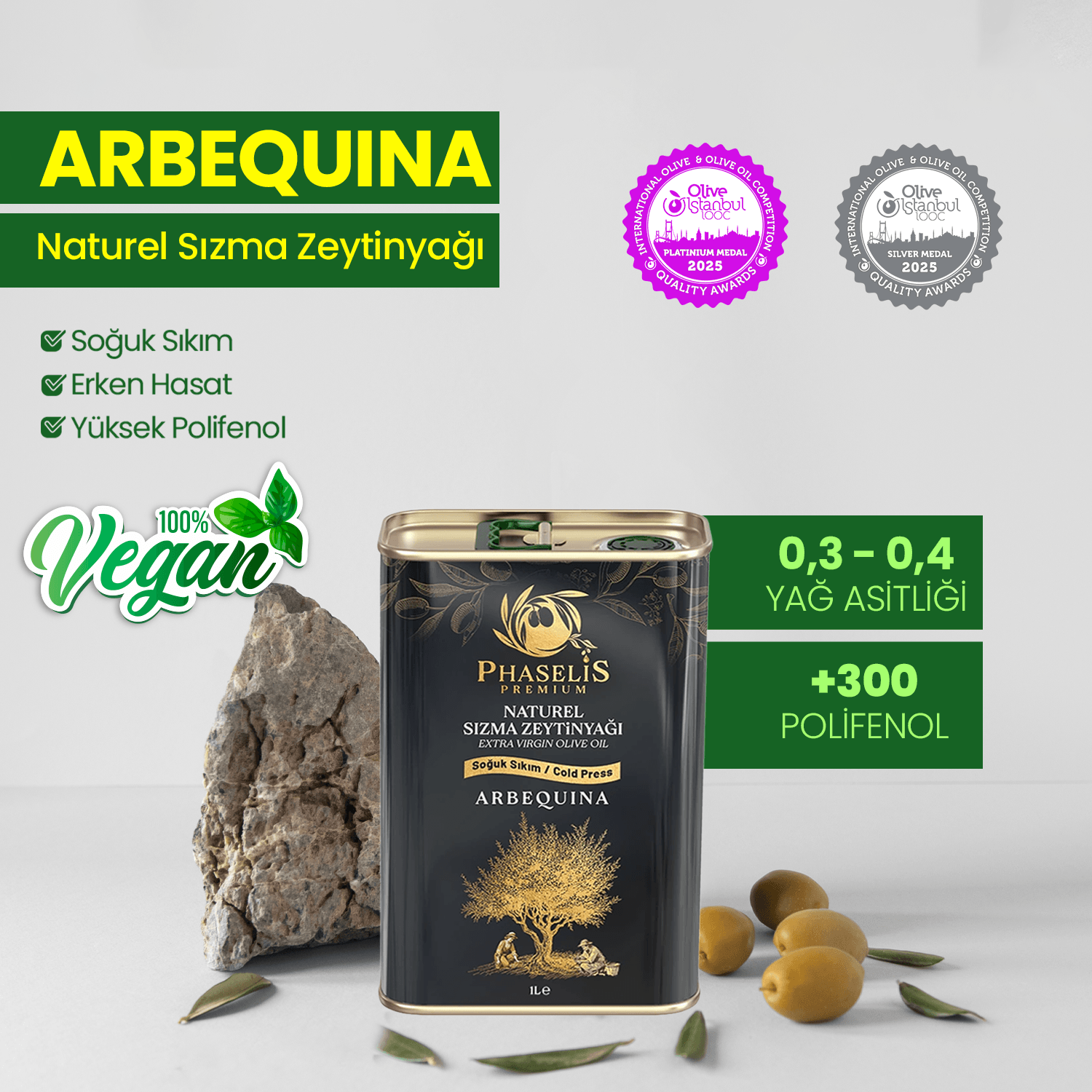 Premium Arbequina Cold Pressed Olive Oil - 1L