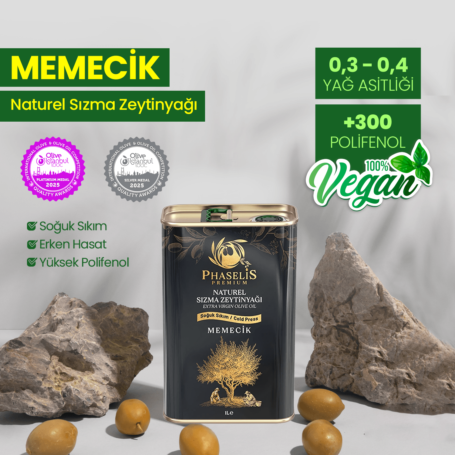 Premium Memecik Cold Pressed Olive Oil - 1L