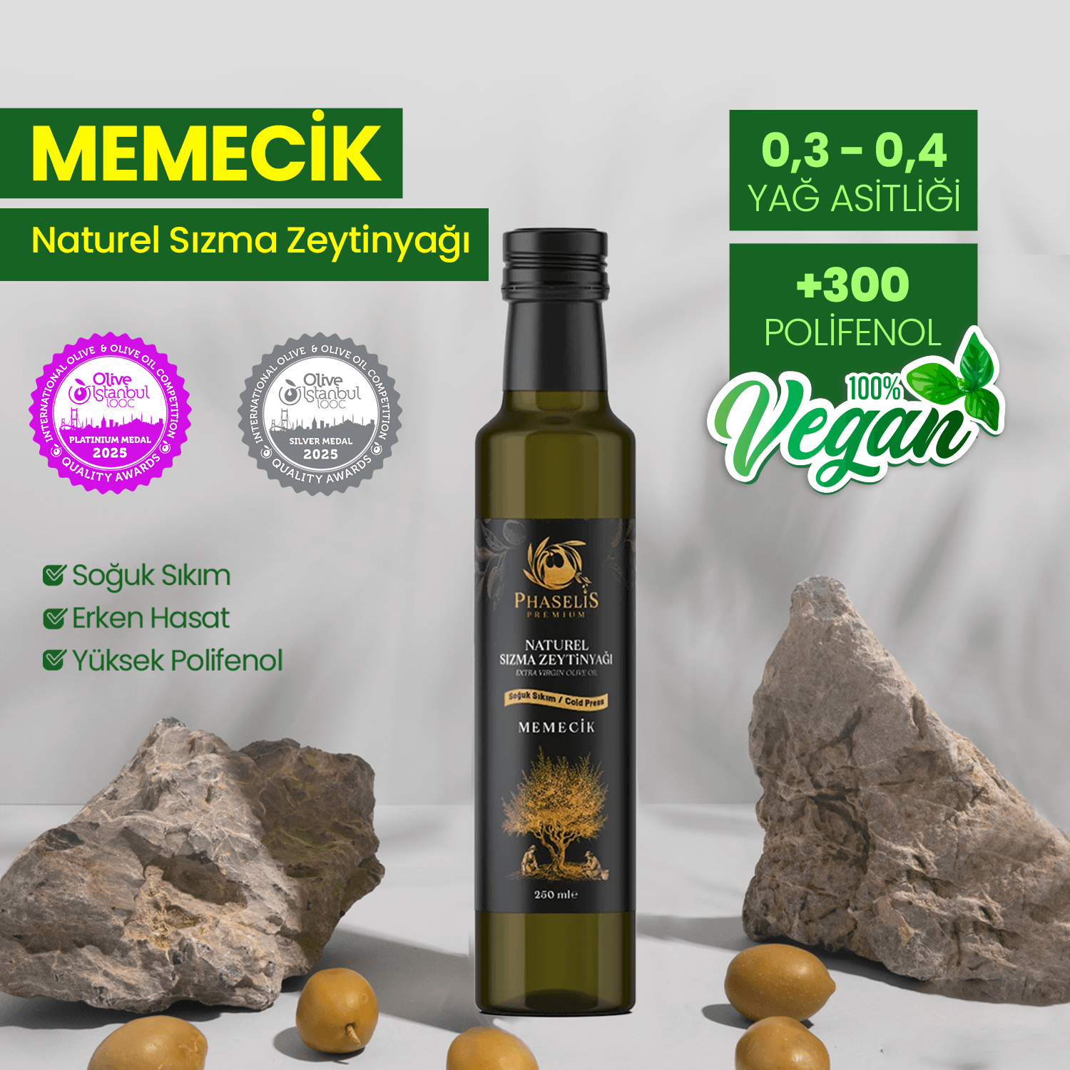 Premium Memecik Cold Pressed Olive Oil - 250 mL