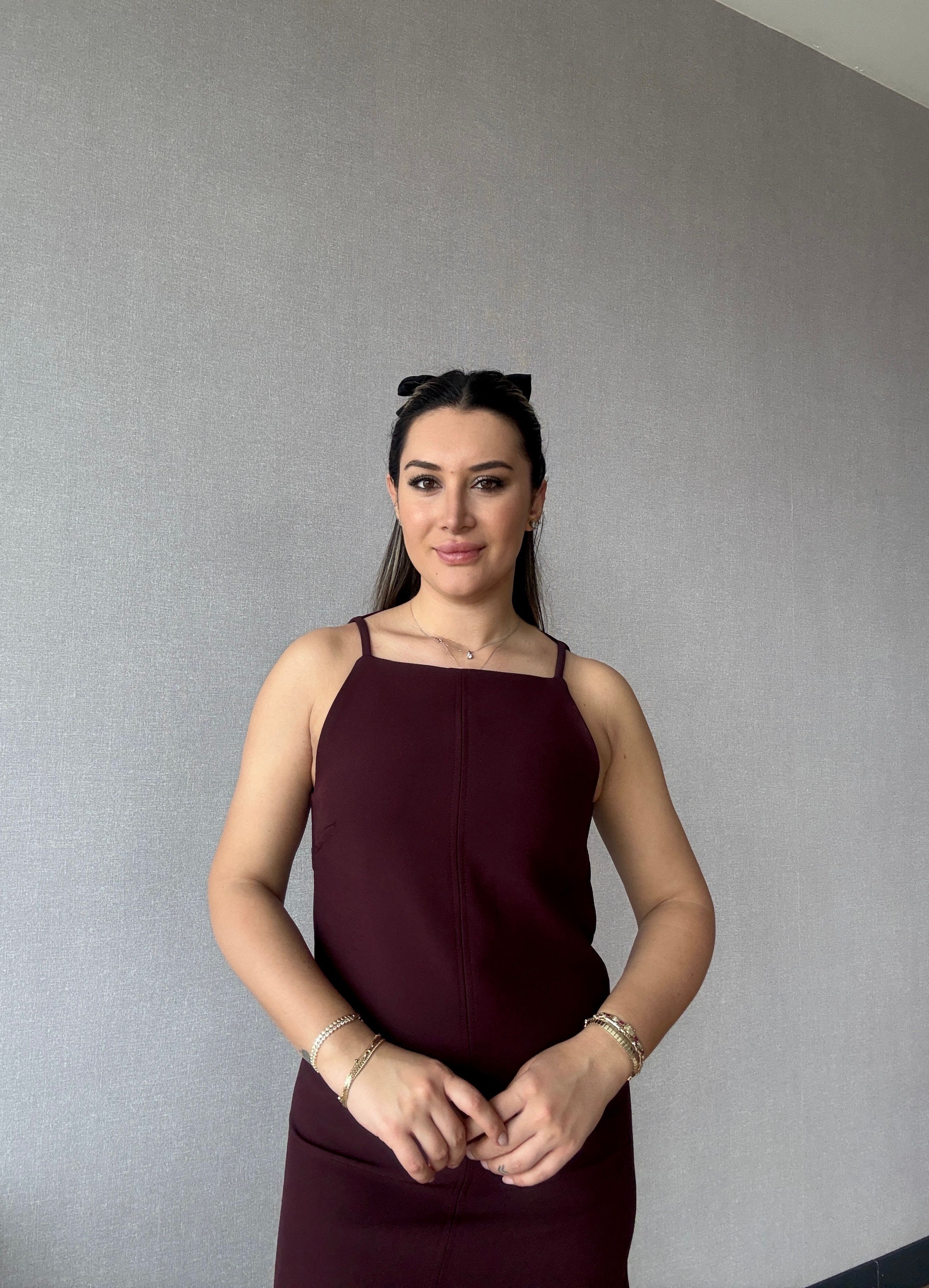 Halter Yaka Askılı Kısa Elbise
