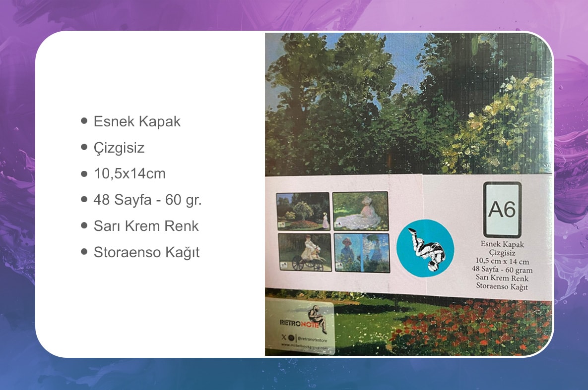 Impressionism Series - A6 / Claude Monet Dörtlü Defter Seti