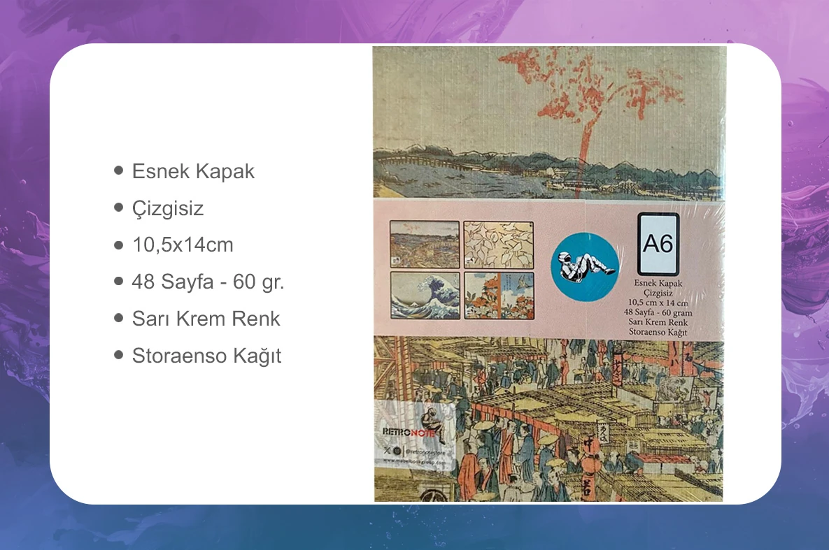 Serie Monte Fuji - A6 / Set de Cuatro Cuadernos Hokusai