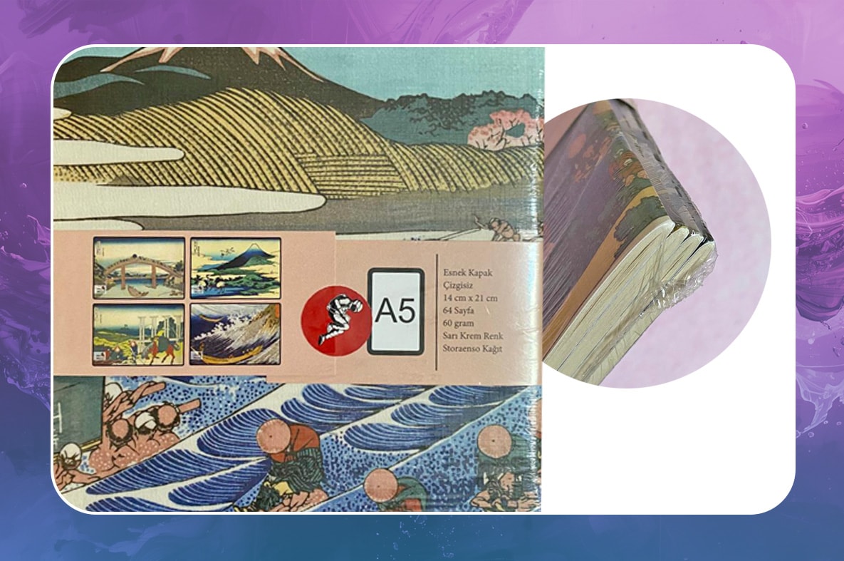 Mount Fuji Serisi - A5 / Hokusai Dörtlü Defter Seti