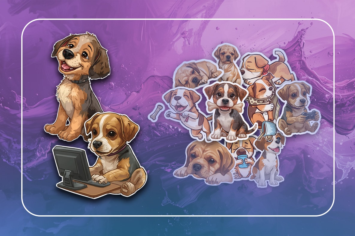 Köpek Holografik Sticker