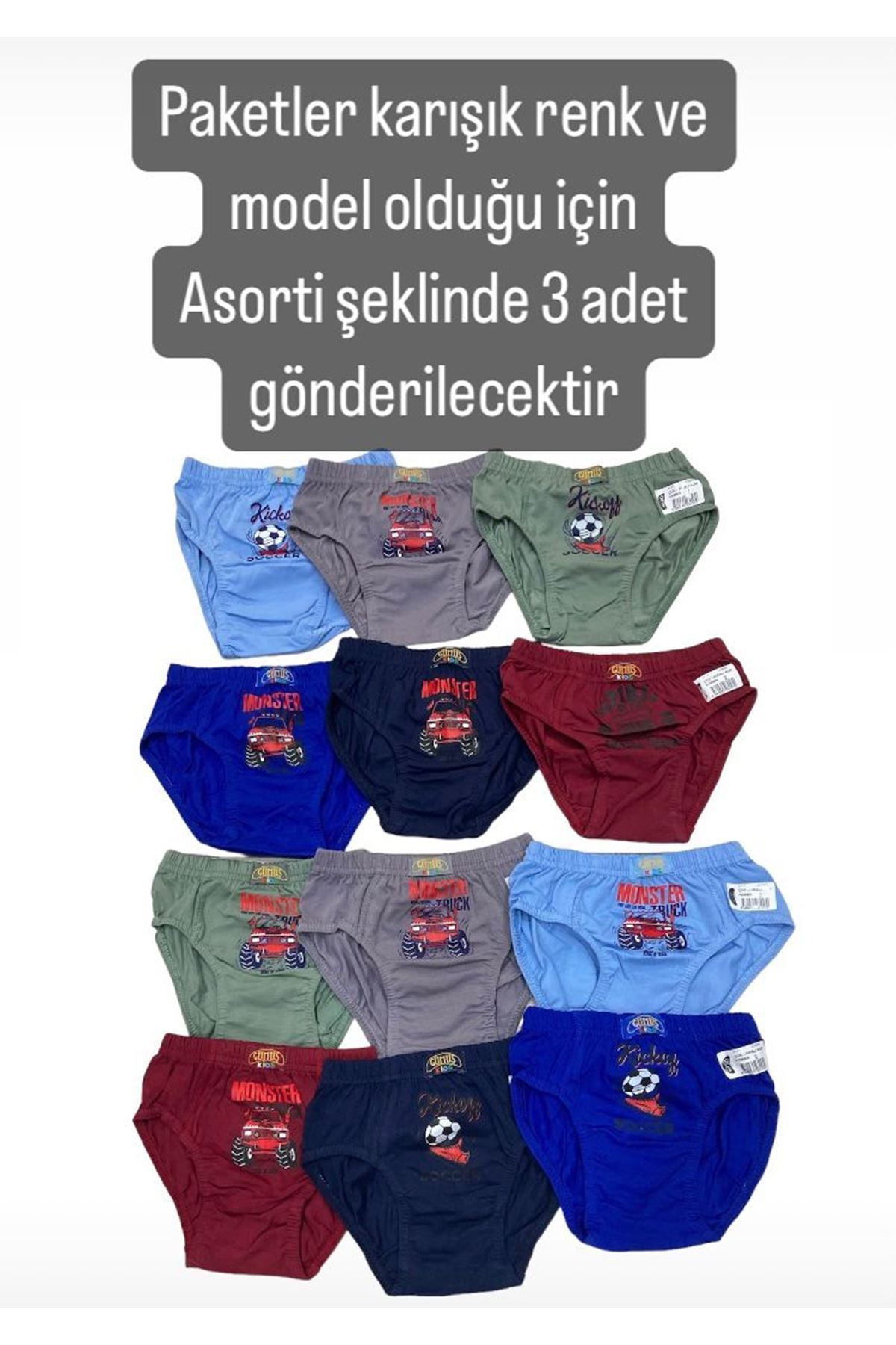 GMŞ Asorti Karışık Renk ve Model 3lü Erkek Slip Set 3111