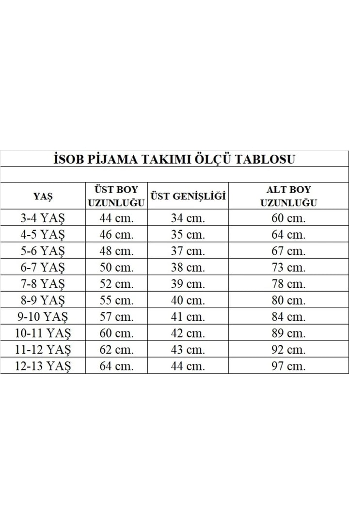 İSOB Yeşil Yeni Yıl Desenli %100 Pamuk Kız ve Erkek Çocuk Pijama Takımı 3-13 Yaş 42228-Y