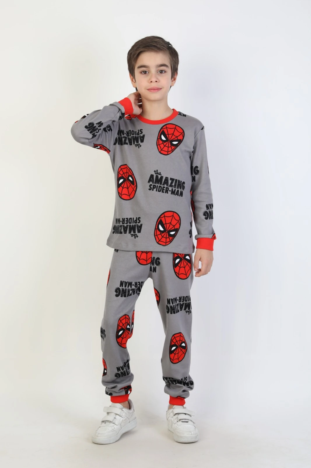 İSOB Ör. Adam Desenli İnterlok %100 Pamuk Erkek Çocuk Pijama Takımı 3-13 Yaş 51330-51518