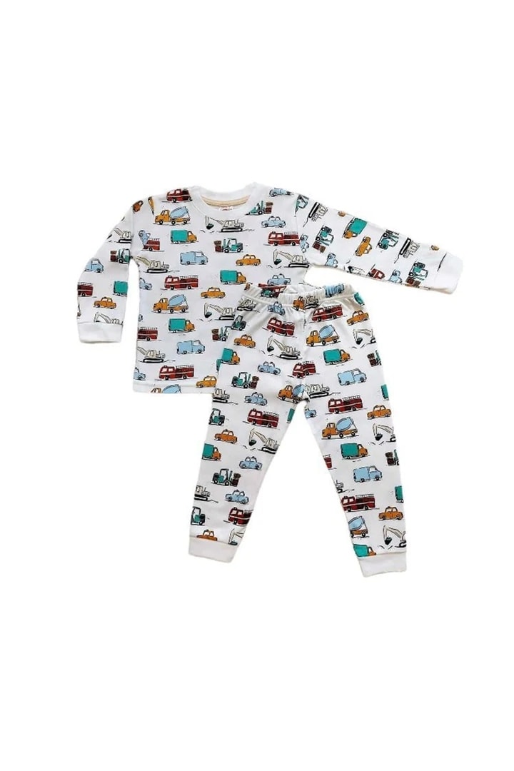 ELMP Otobüs Desen %100 Pamuk Erkek Çocuk Pijama Takımı 1-13 Yaş 3004-3091