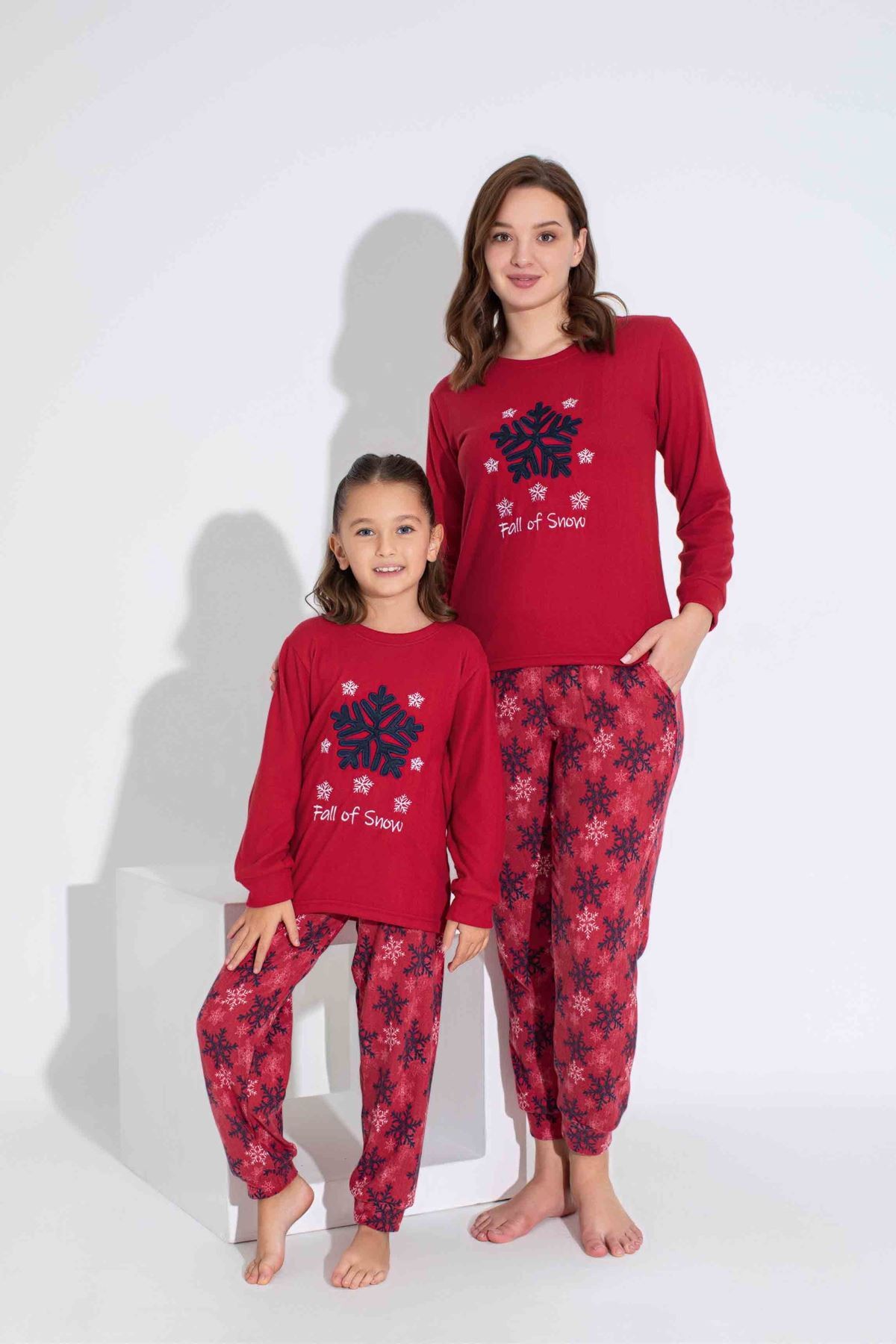 TARP Kırmızı Kar Tanesi Termal Anne Pijama Takımı 6430-K