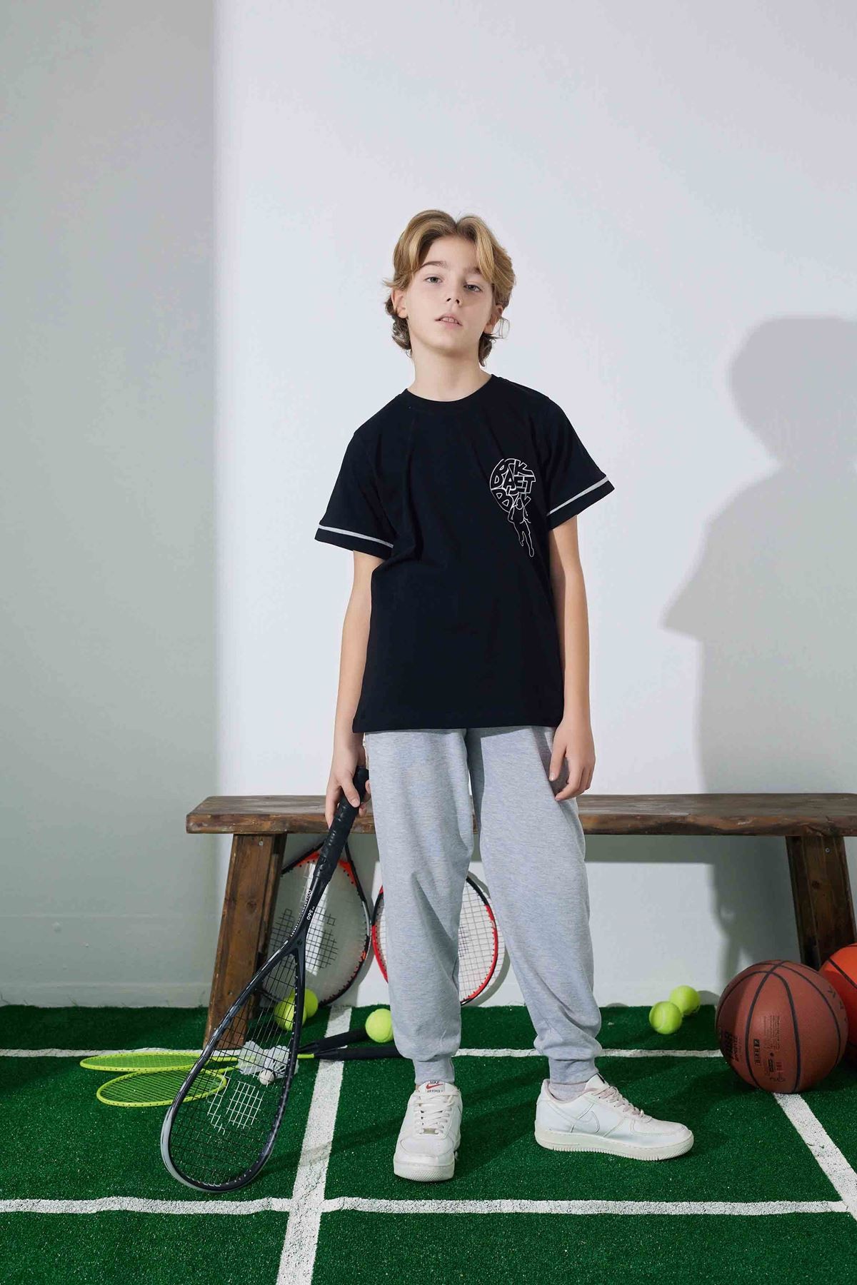 TARP Lacivert SPORT SWEAR Baskılı Erkek Çocuk Pijama Takımı 11-15 Yaş 3945-L