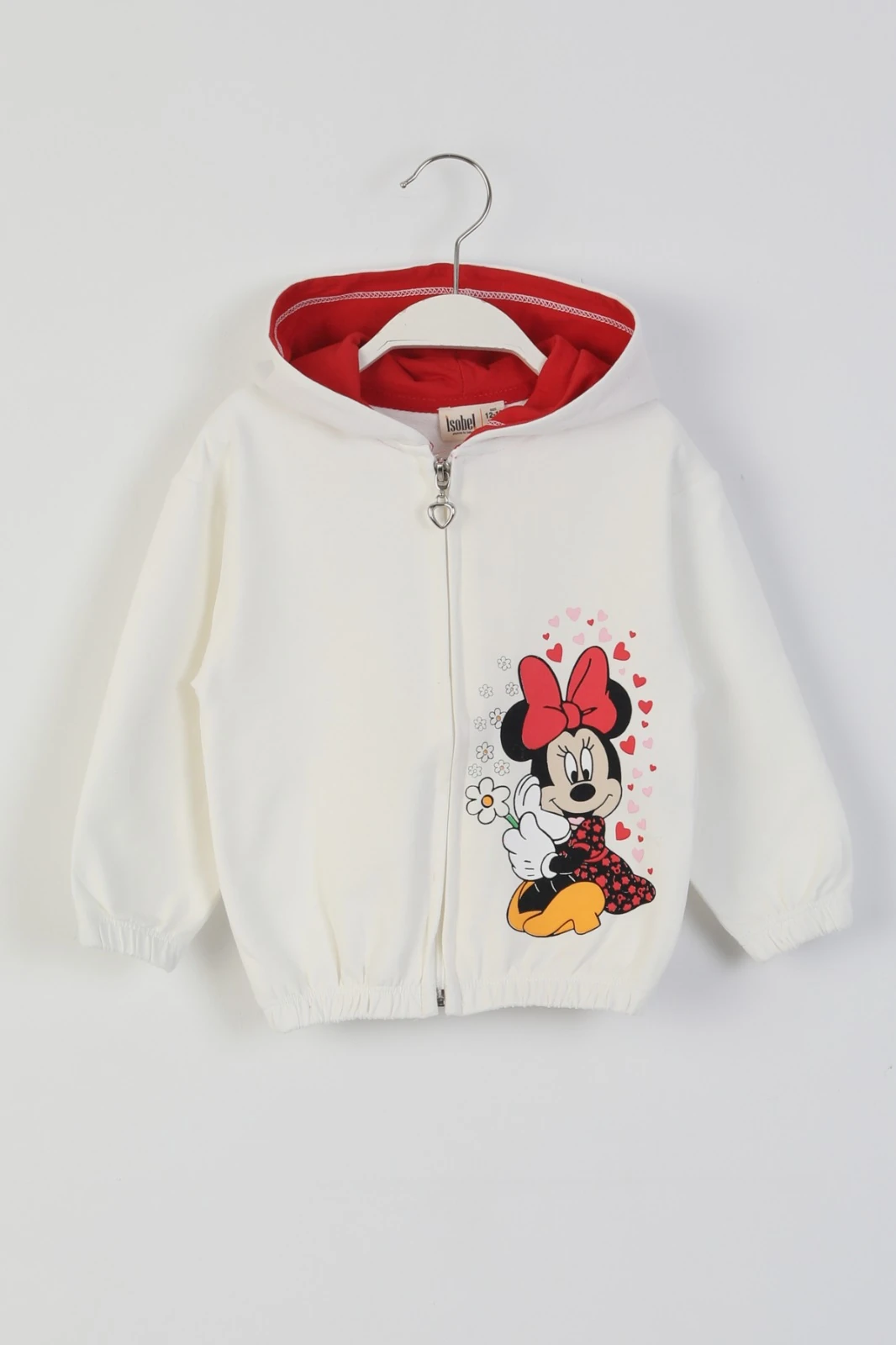 İSOB M.Mause Desenli Kız Çocuk Kapşonlu Hırka 9-36 Ay 20701 - EKRU