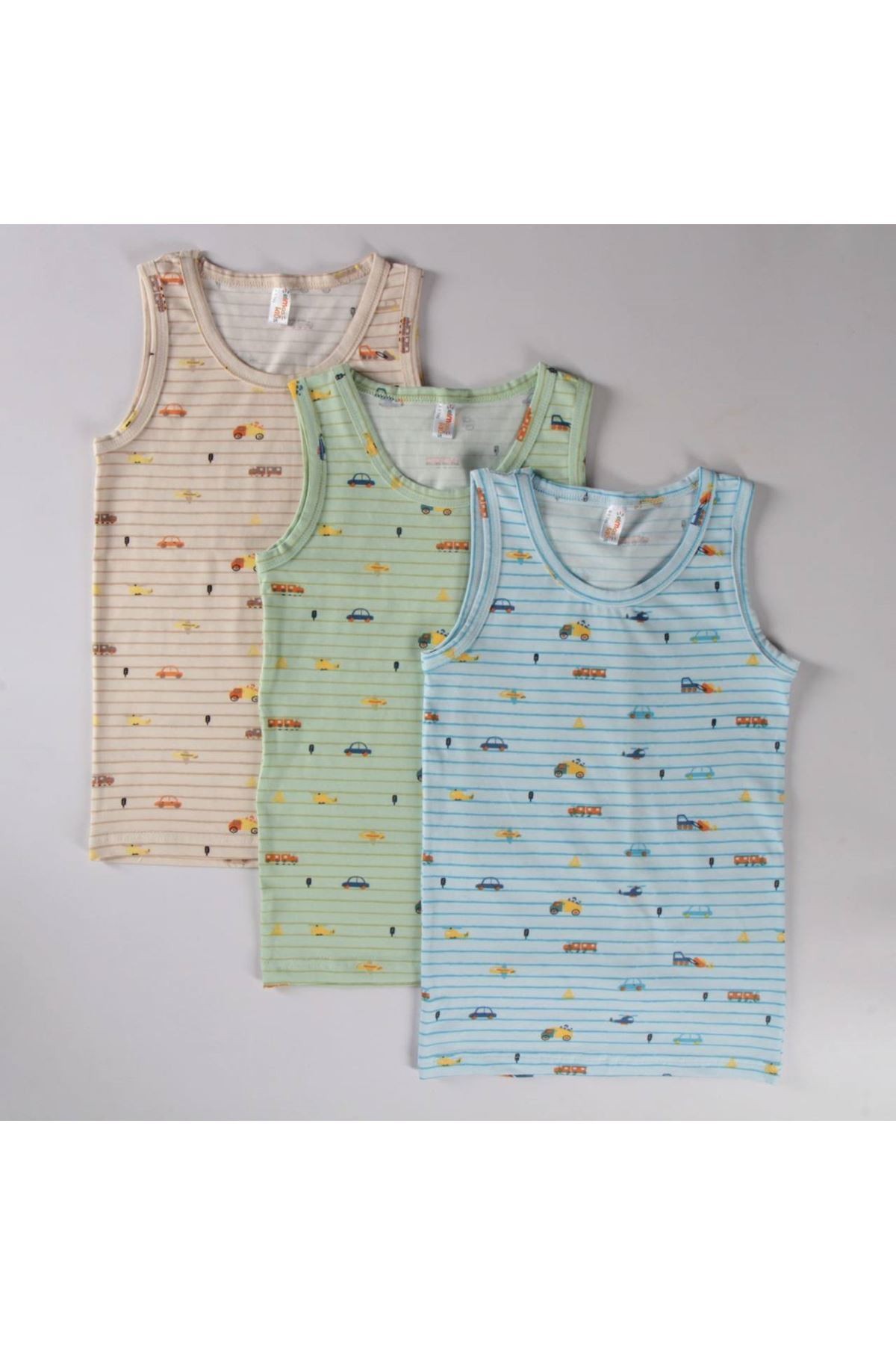 ELMAS Karışık Desen 3lü Erkek Çocuk Atlet Set A-114